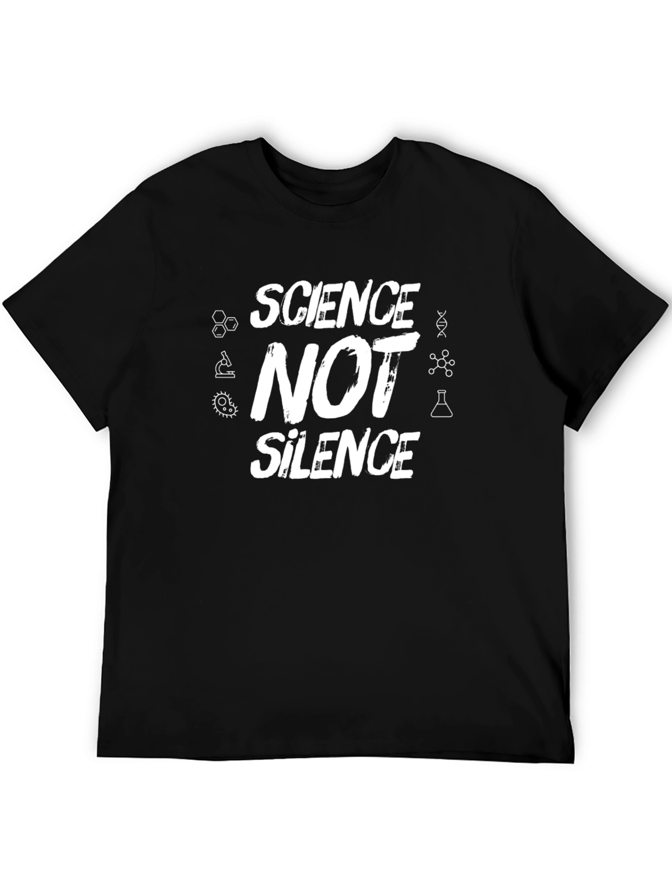 Black Science Not Silence Graphic T-Shirt - Black view 5
