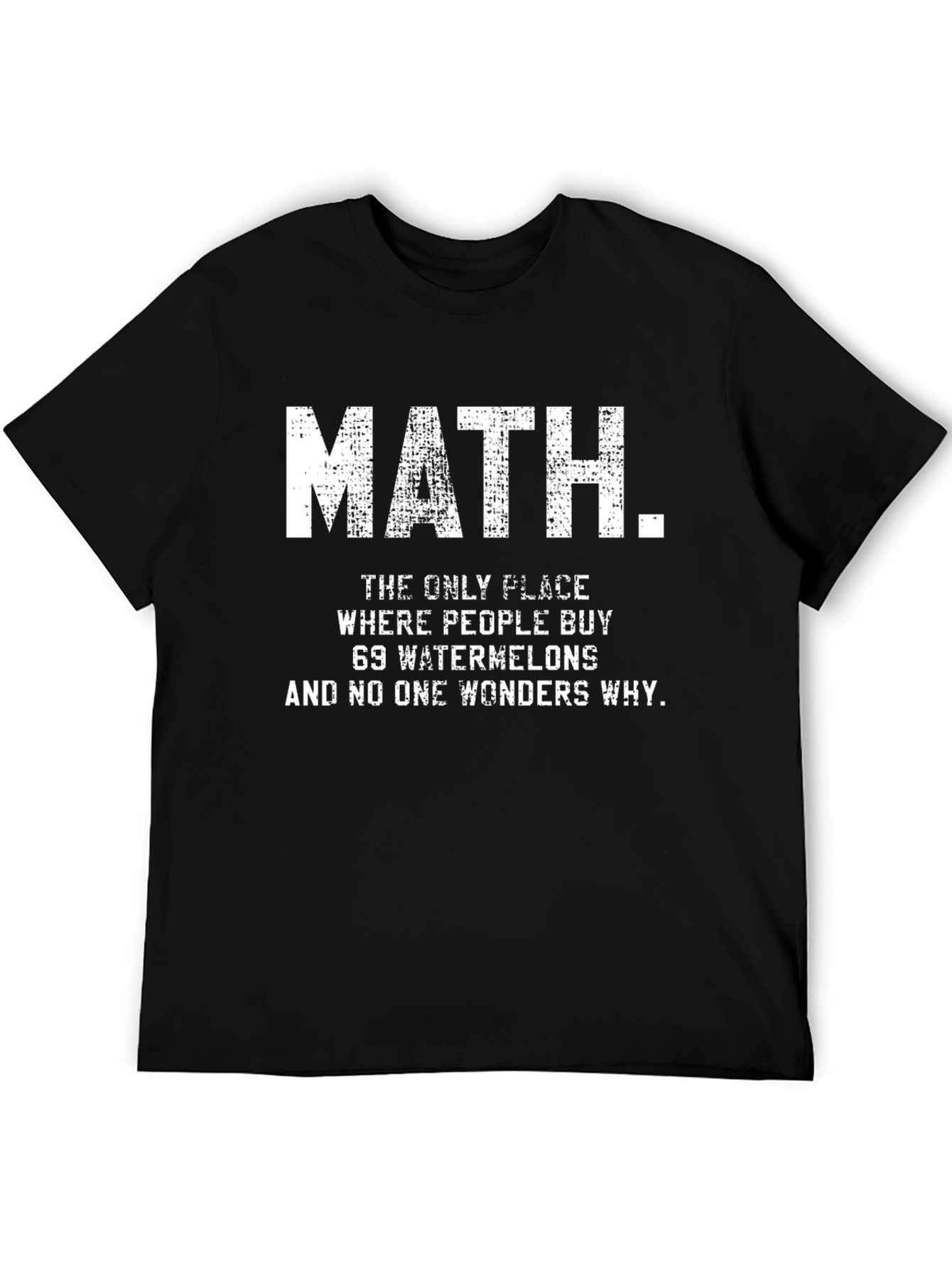 Black Funny Math Watermelon T-Shirt view 5