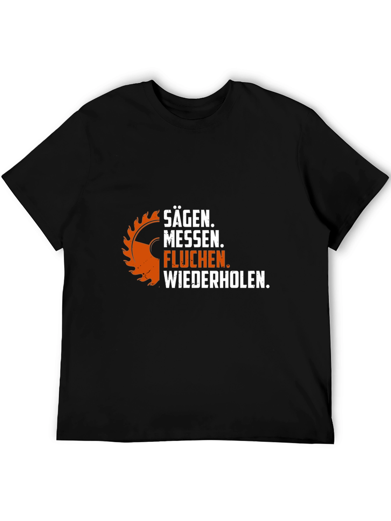 Black Sägen Messen T-Shirt: Funny Woodworking Shirt view 5