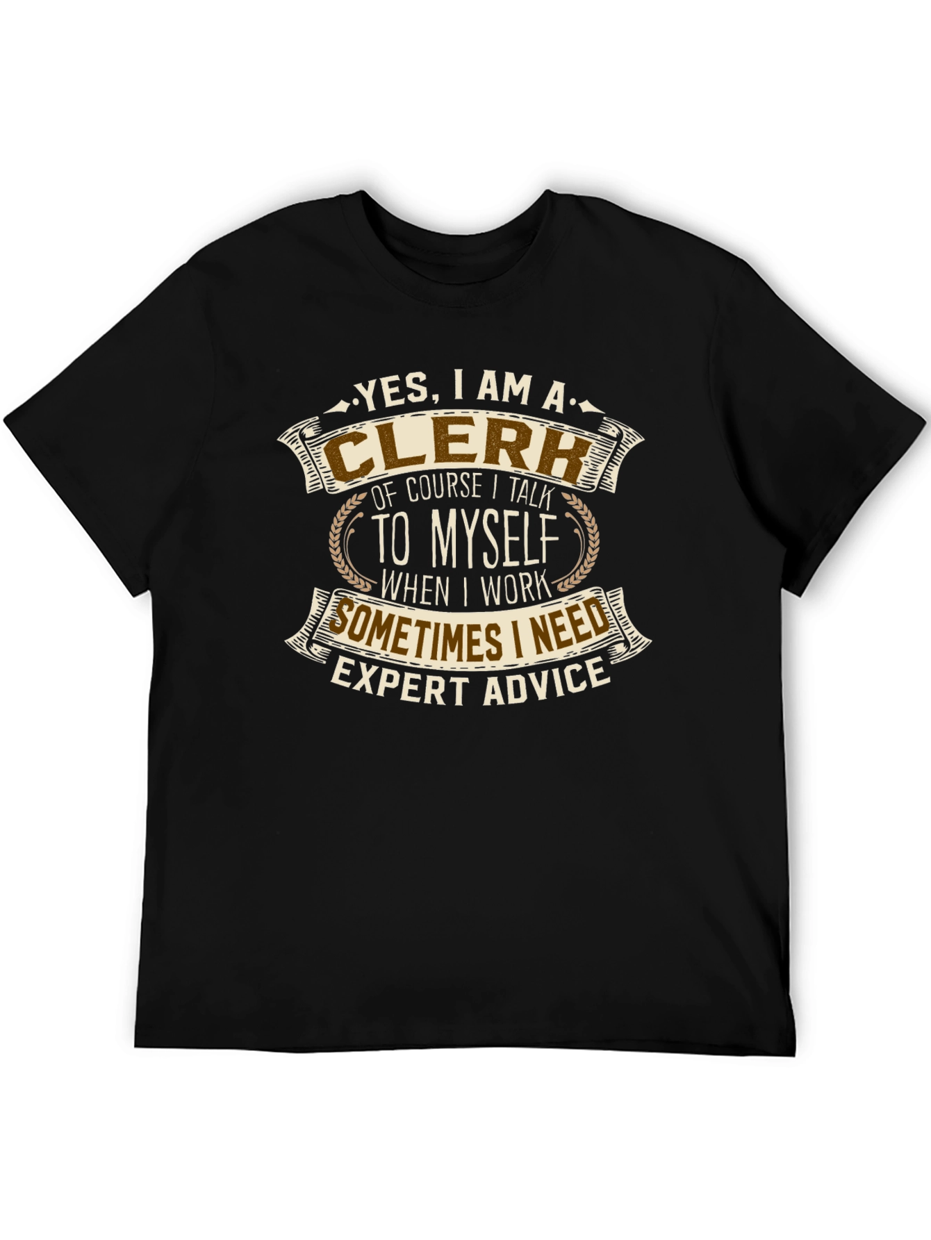 Black Clerk T-Shirt: Yes, I Talk To Myself! view 5