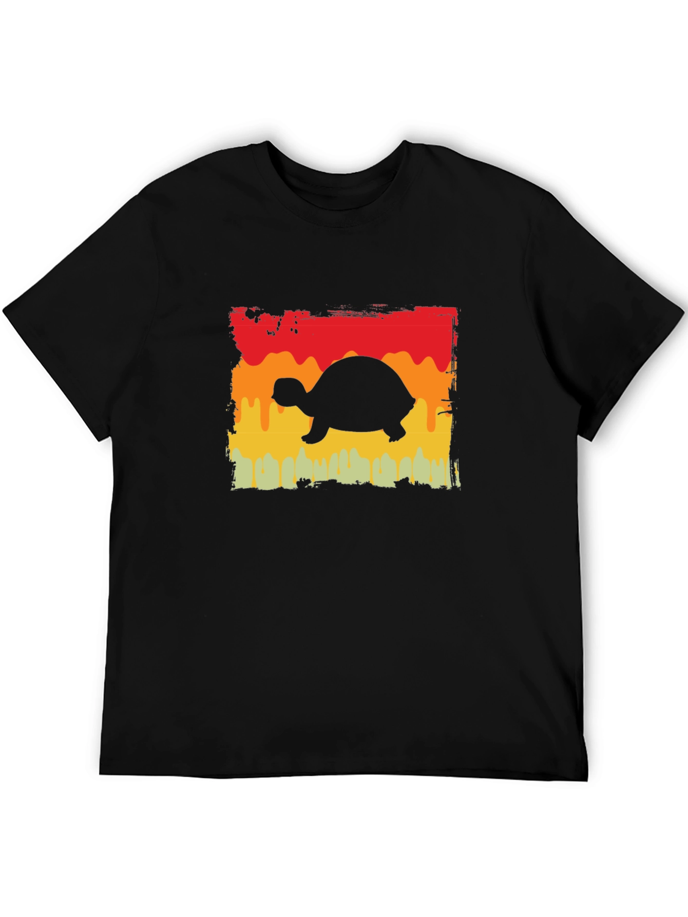 Black Retro Turtle Graphic Tee - Black view 5