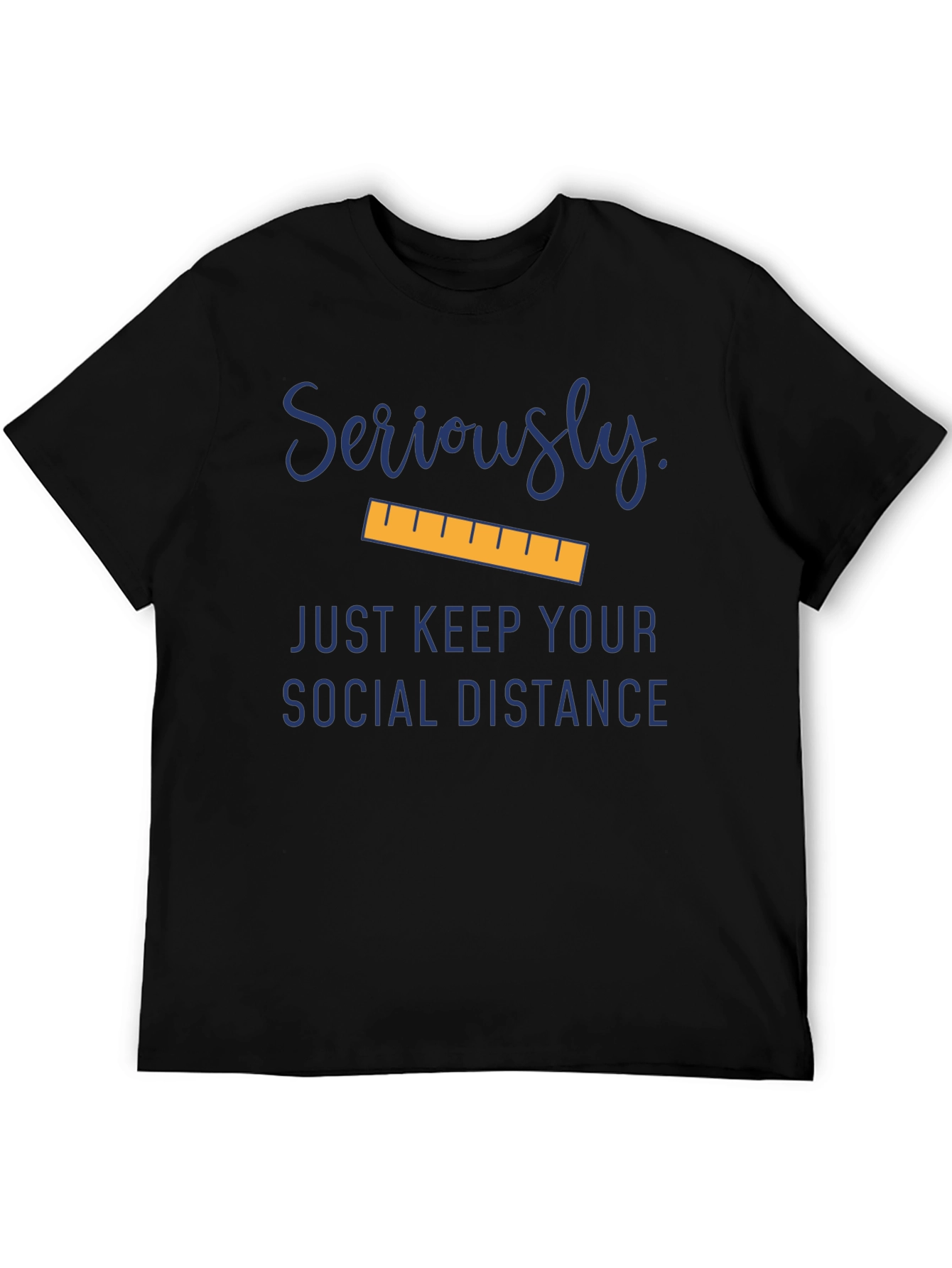 Black Social Distance Graphic T-Shirt view 5