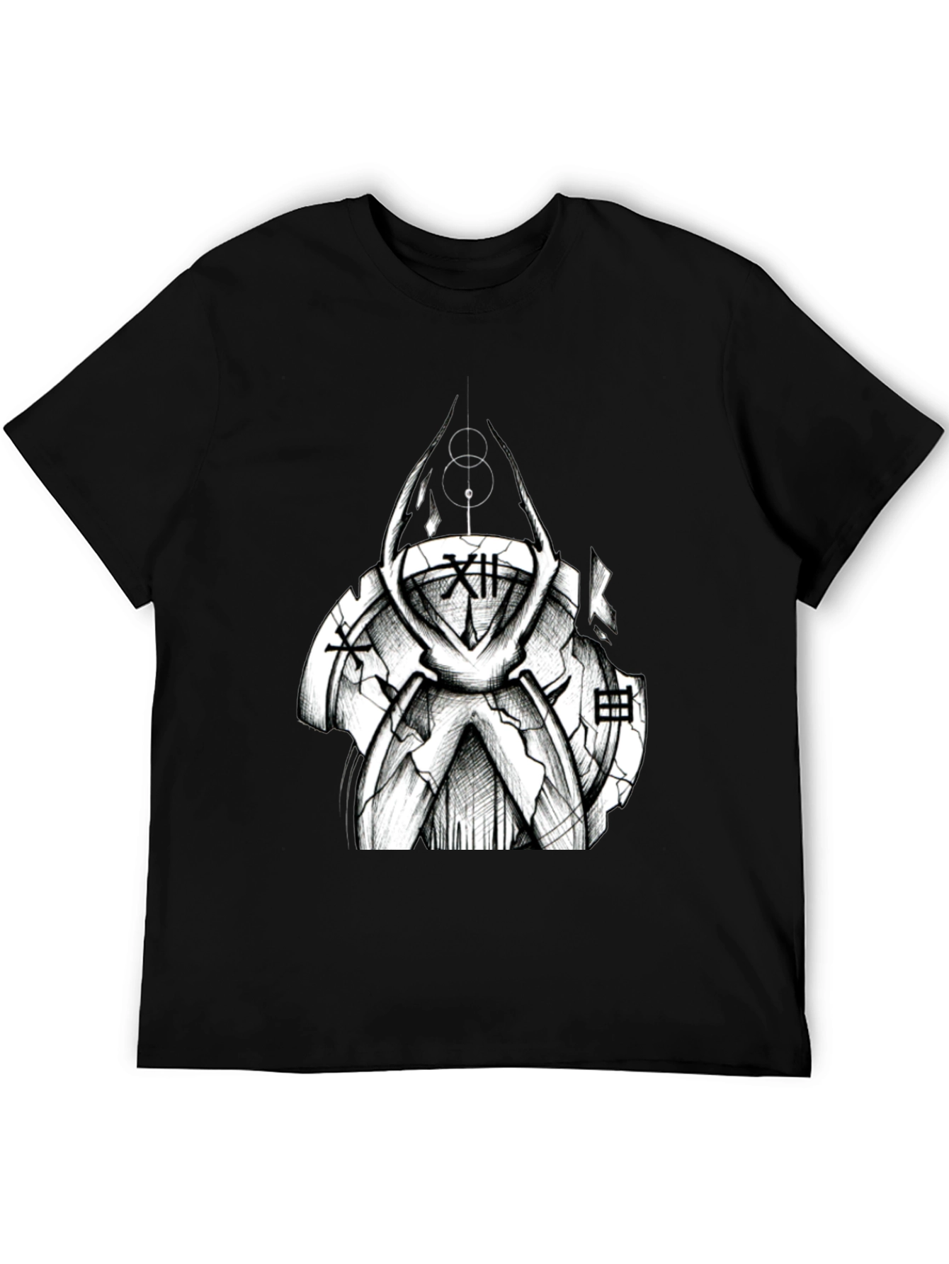 Black Abstract Clockwork T-Shirt - Unique Graphic Tee view 5