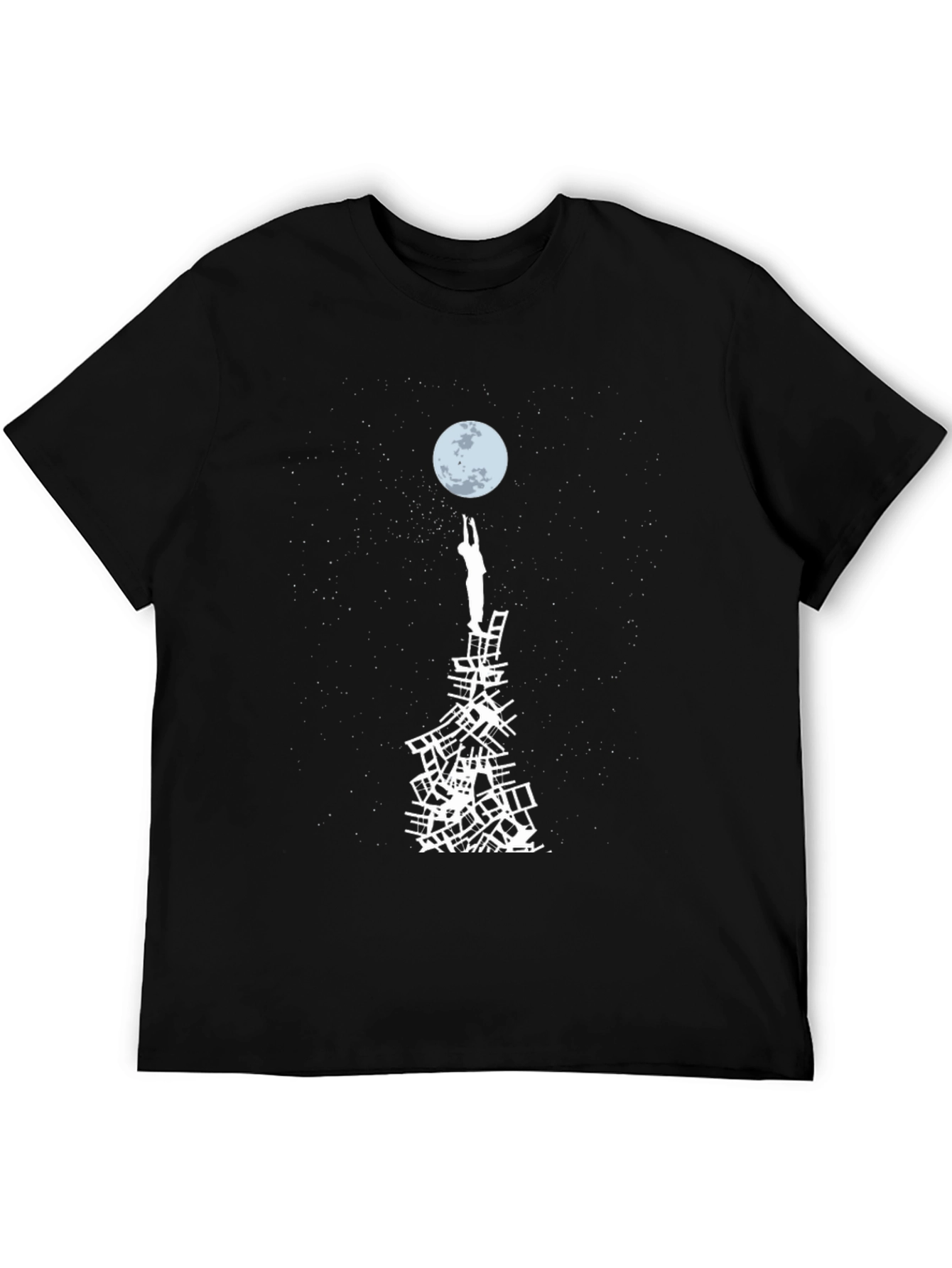 Black Reach for the Moon Graphic T-Shirt - Black view 5