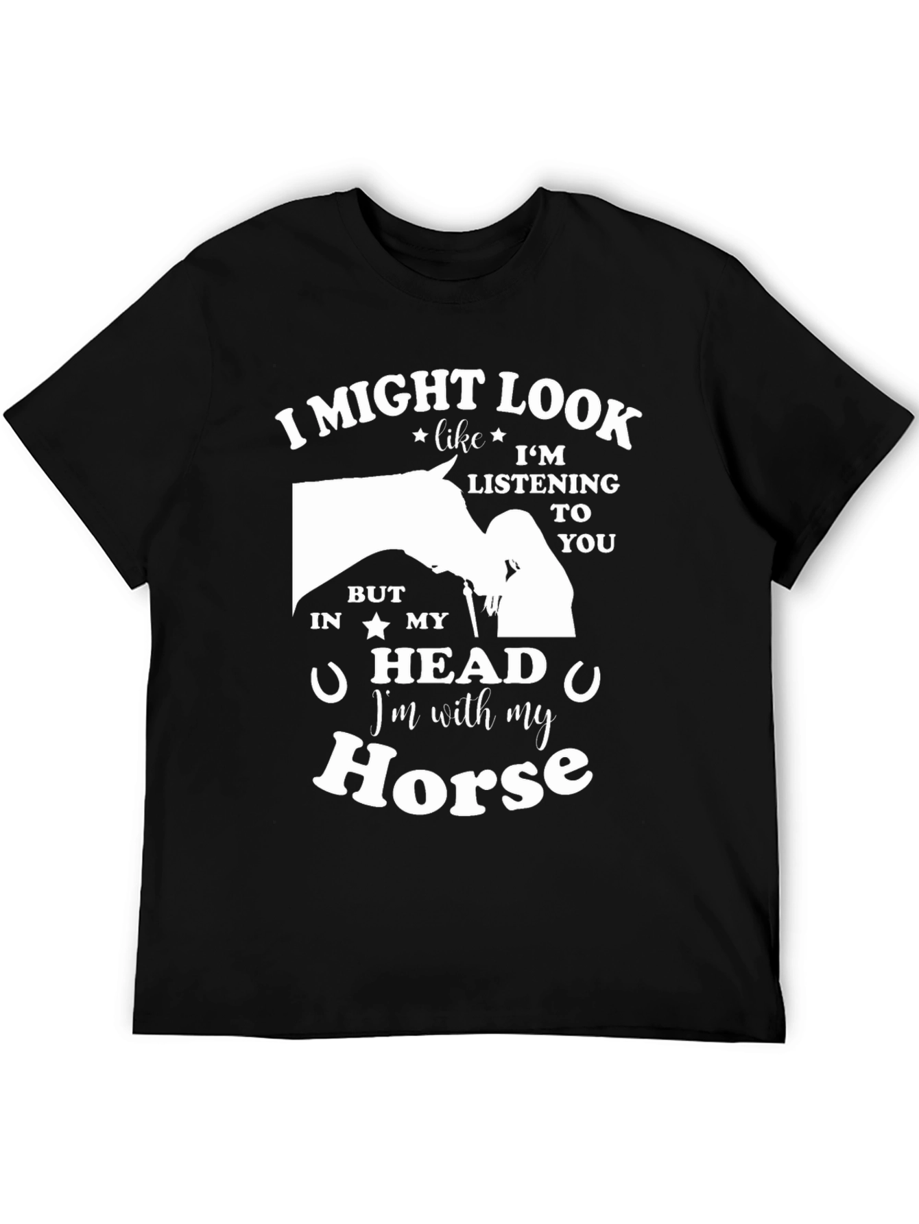 Black I'm With My Horse Graphic T-Shirt view 5