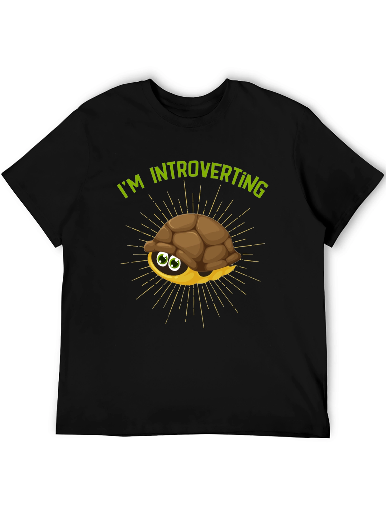 Black Introverting Turtle Graphic Tee - Black view 5