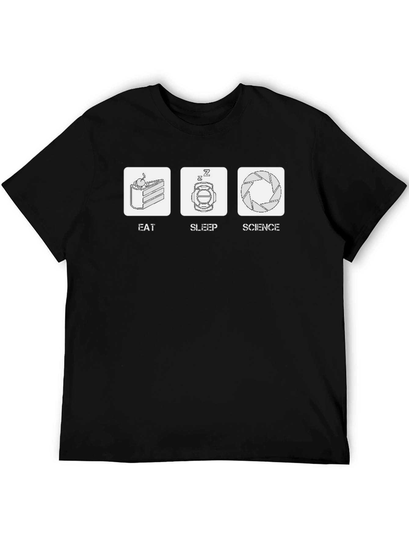 Black Eat Sleep Science T-Shirt - Funny Geek Tee view 5