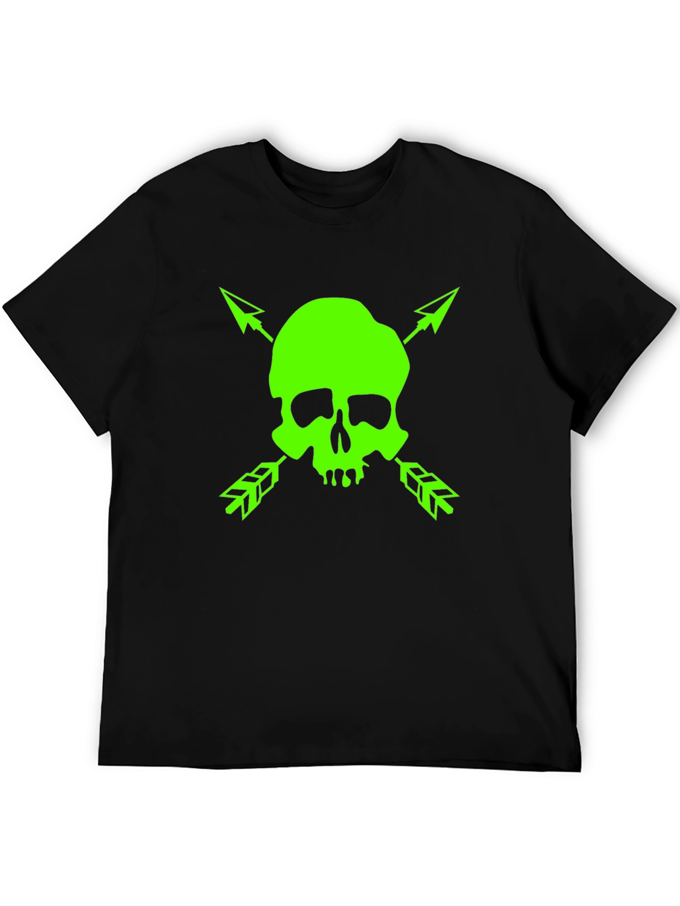 Black Skull & Arrows Graphic Tee - Bold Black T-Shirt view 5