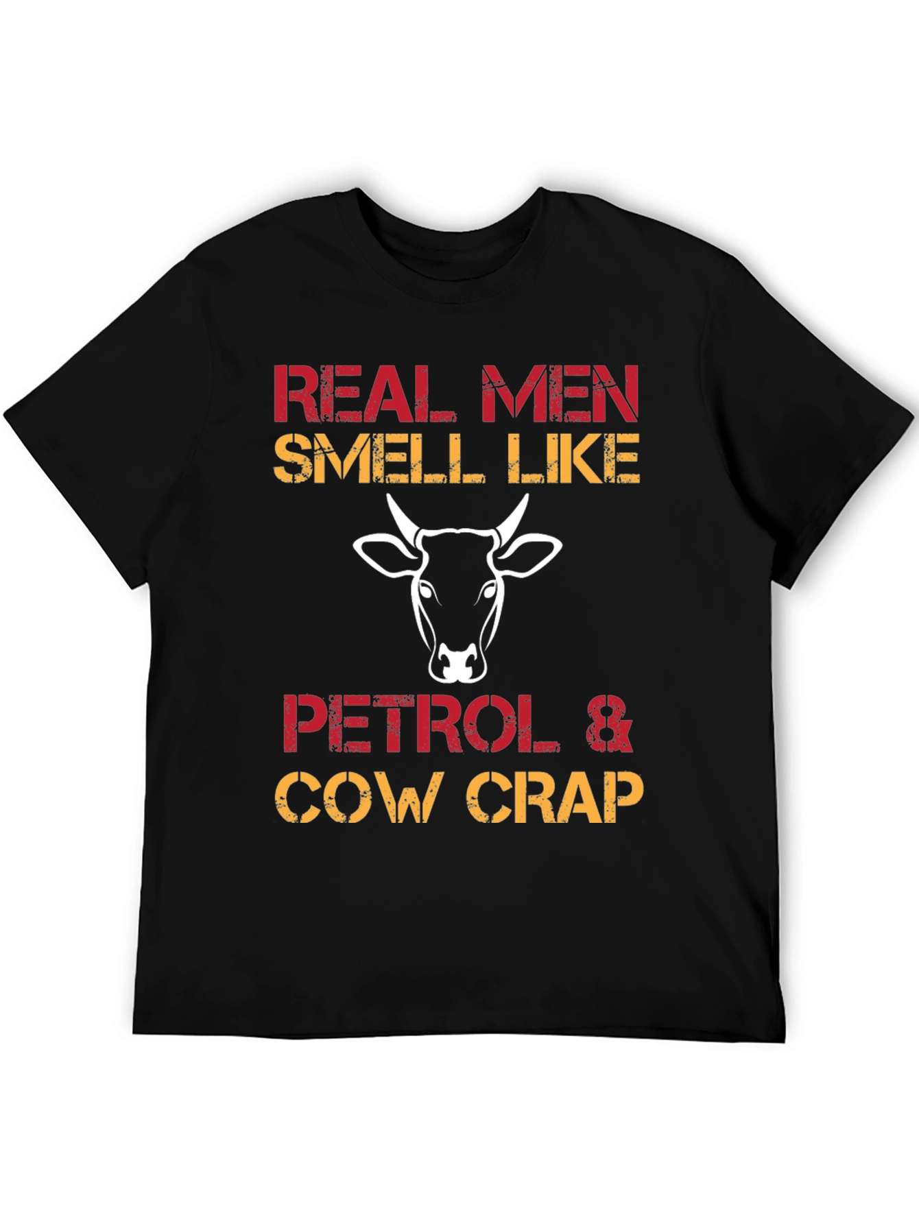 Black Real Men Petrol & Cow Crap Graphic Tee view 5