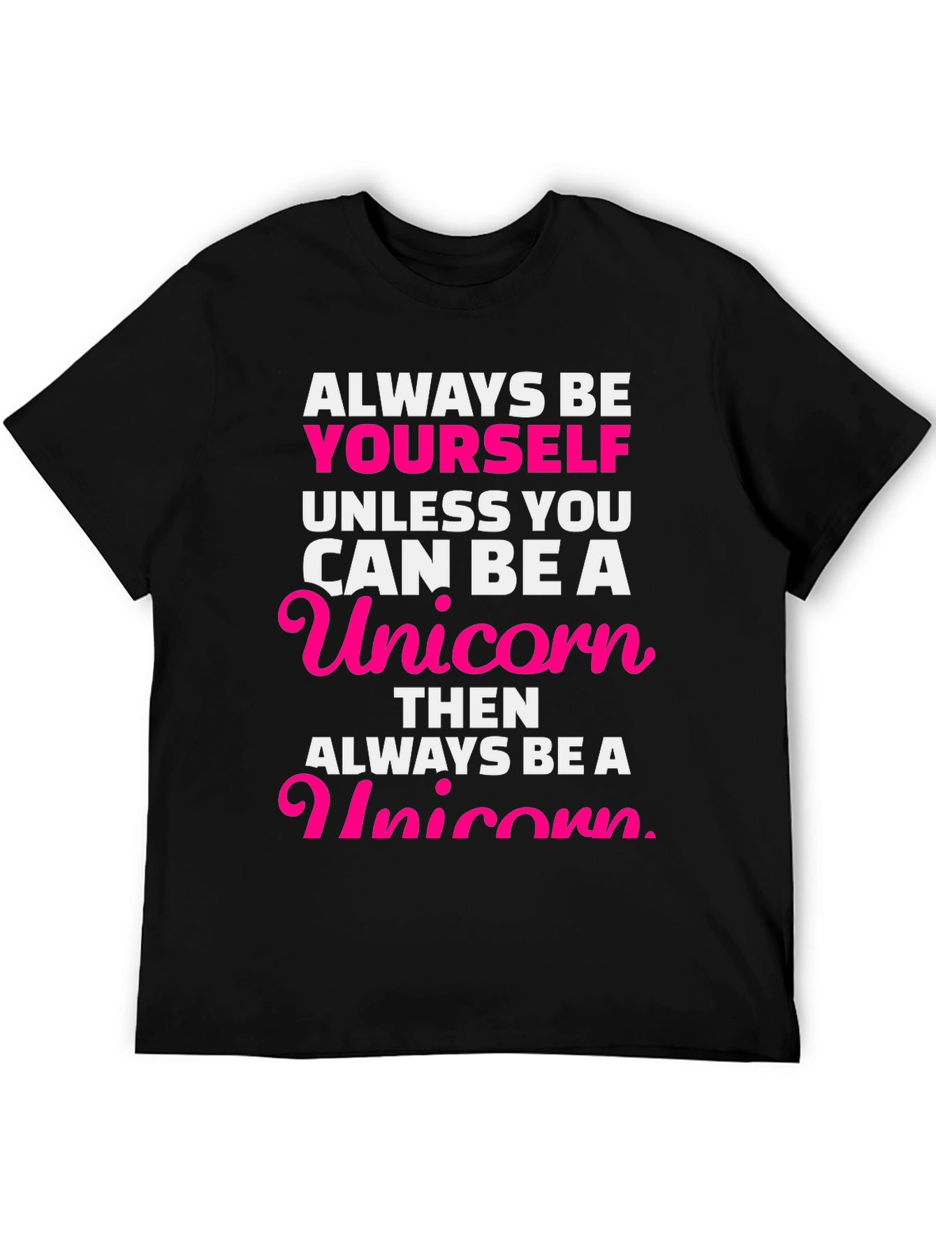 Black Always Be Yourself Unicorn Graphic Tee view 5