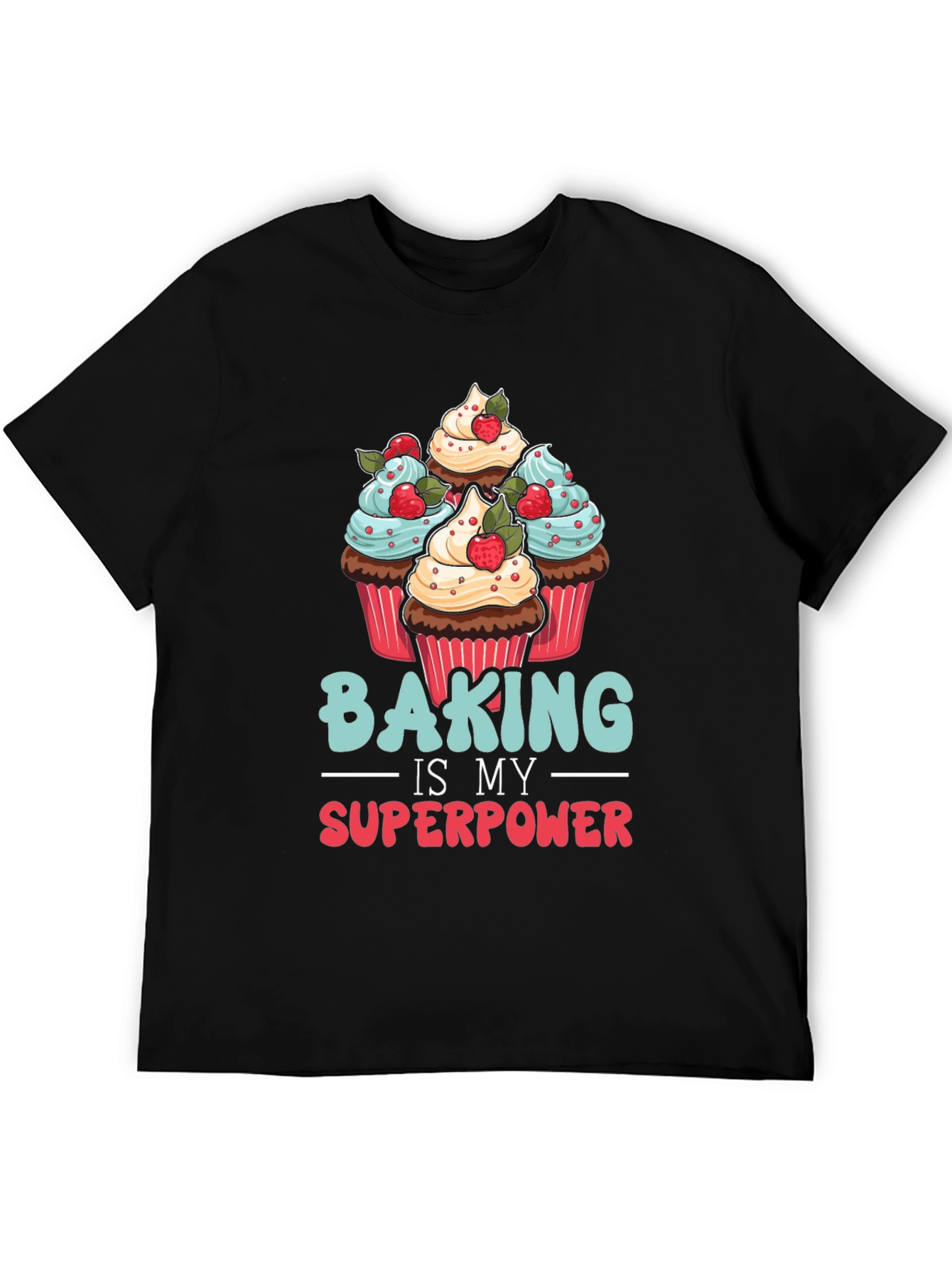 Black Baking is My Superpower Graphic T-Shirt view 5