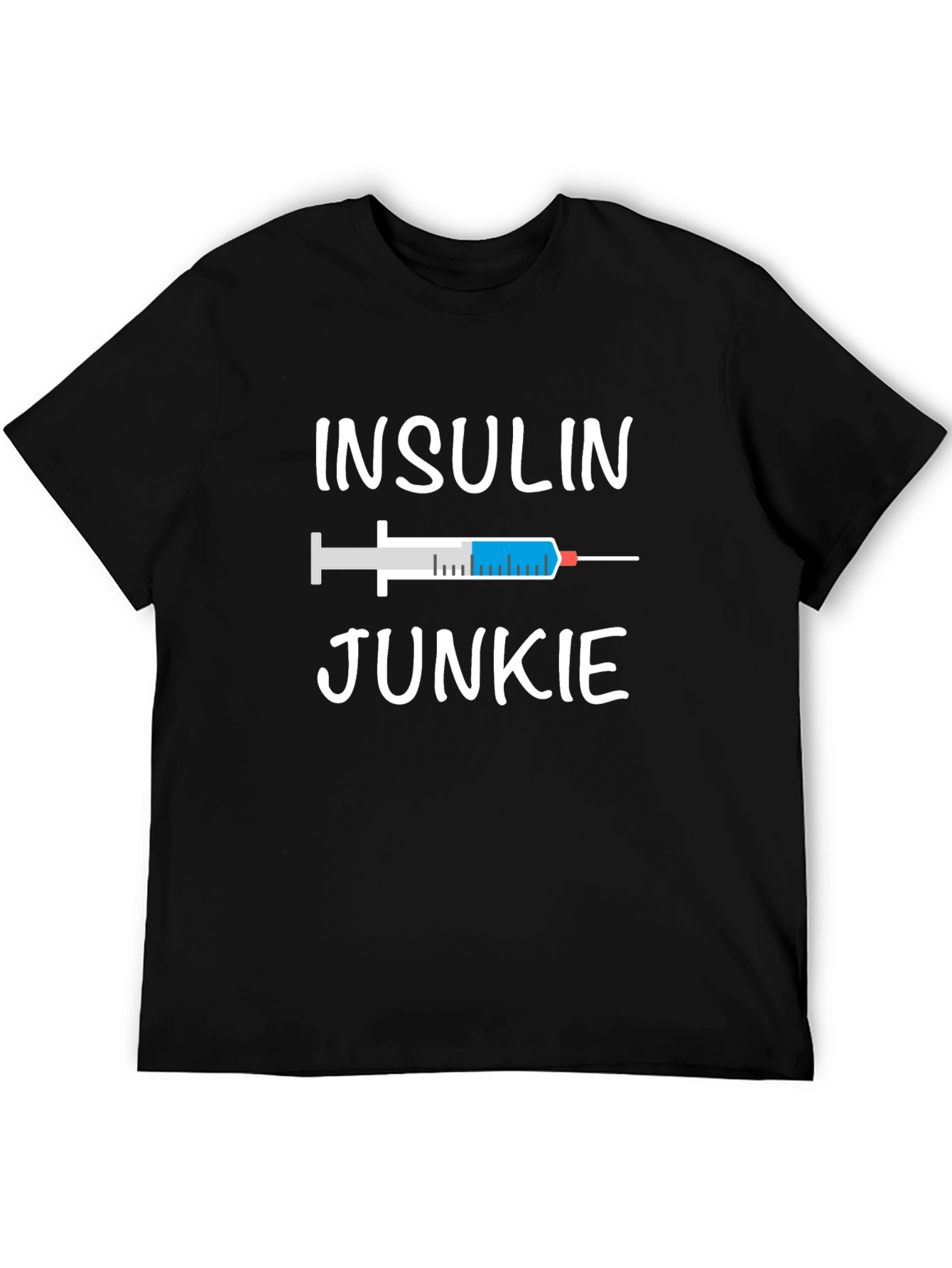 Black Insulin Junkie T-Shirt - Diabetic Awareness Tee view 5