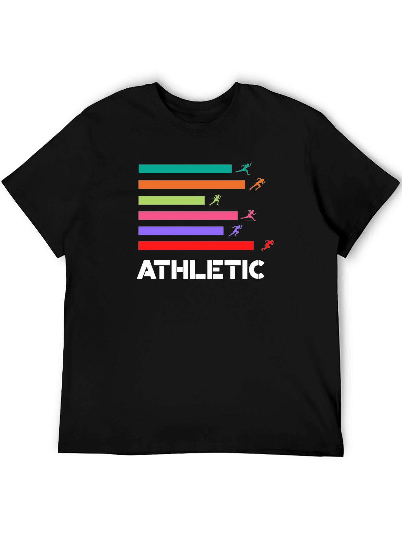 Black Athletic Graphic Tee - Sporty Style view 5