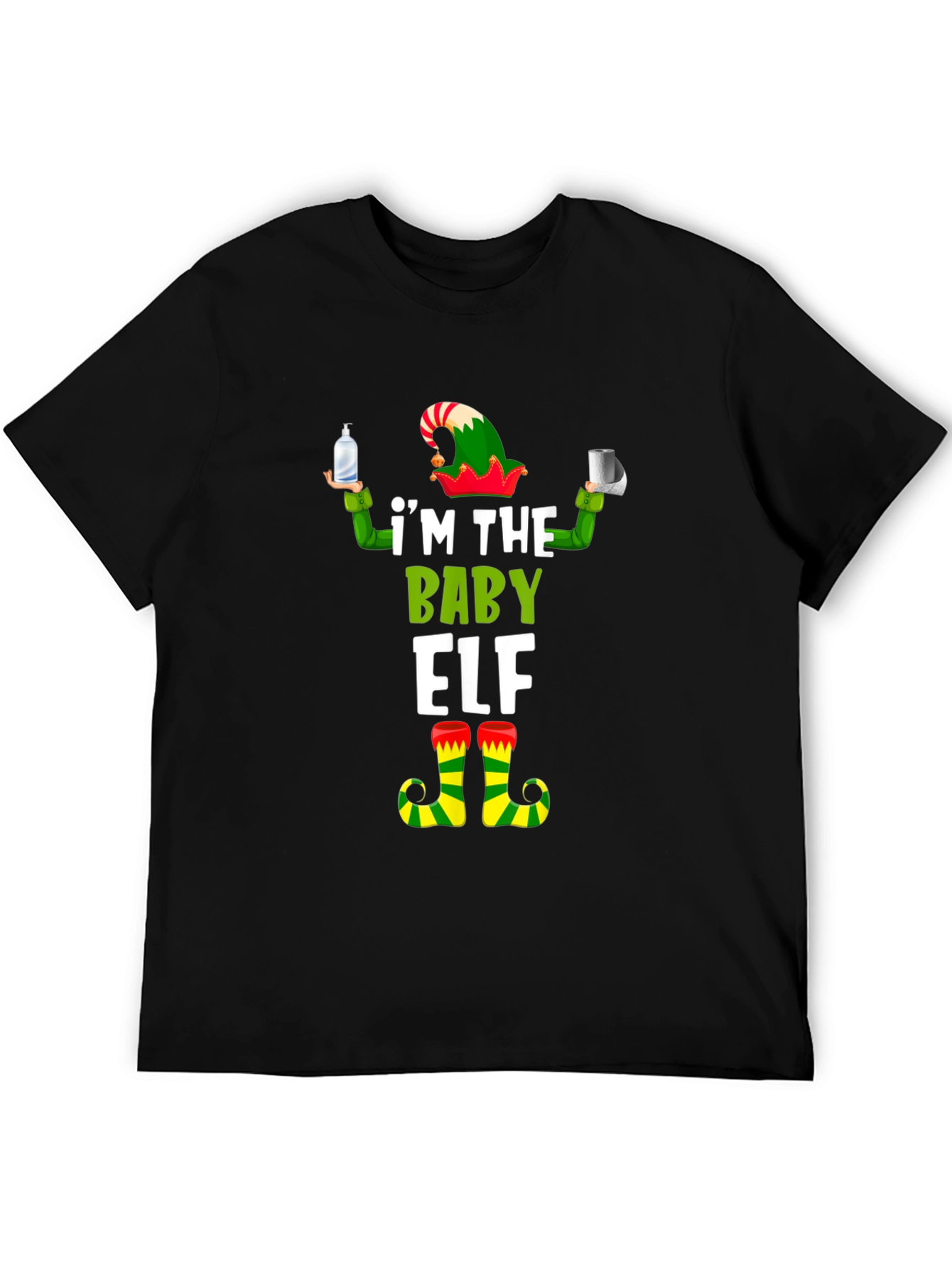 Black I'm the Baby Elf T-Shirt view 5