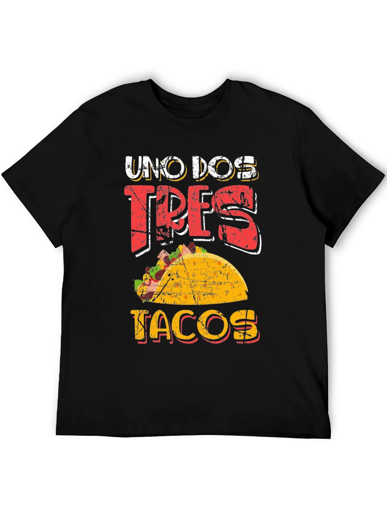 Black Uno Dos Tres Tacos Graphic T-Shirt view 5