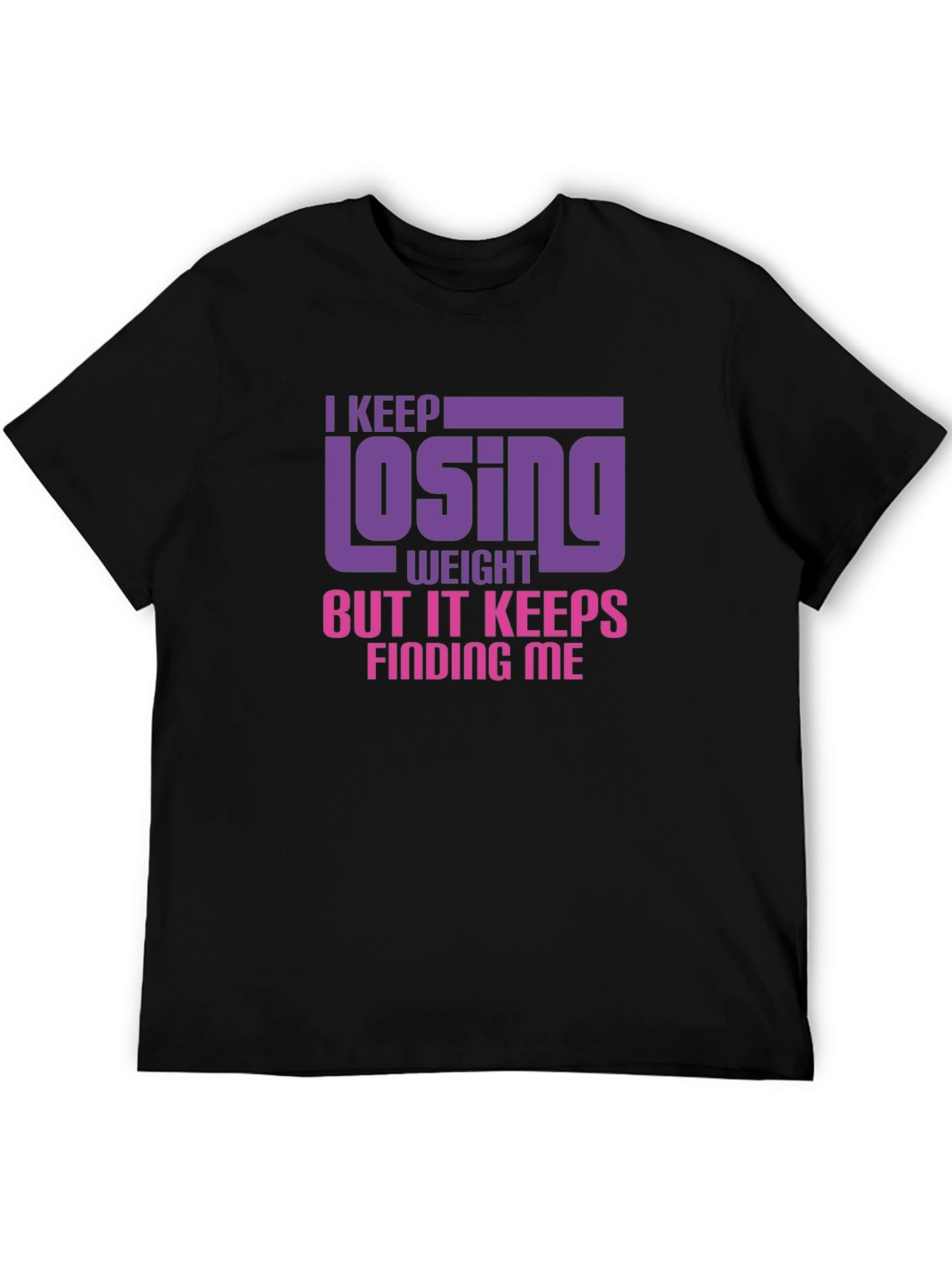 Black Funny Weight Loss T-Shirt - Losing Weight Humor view 5