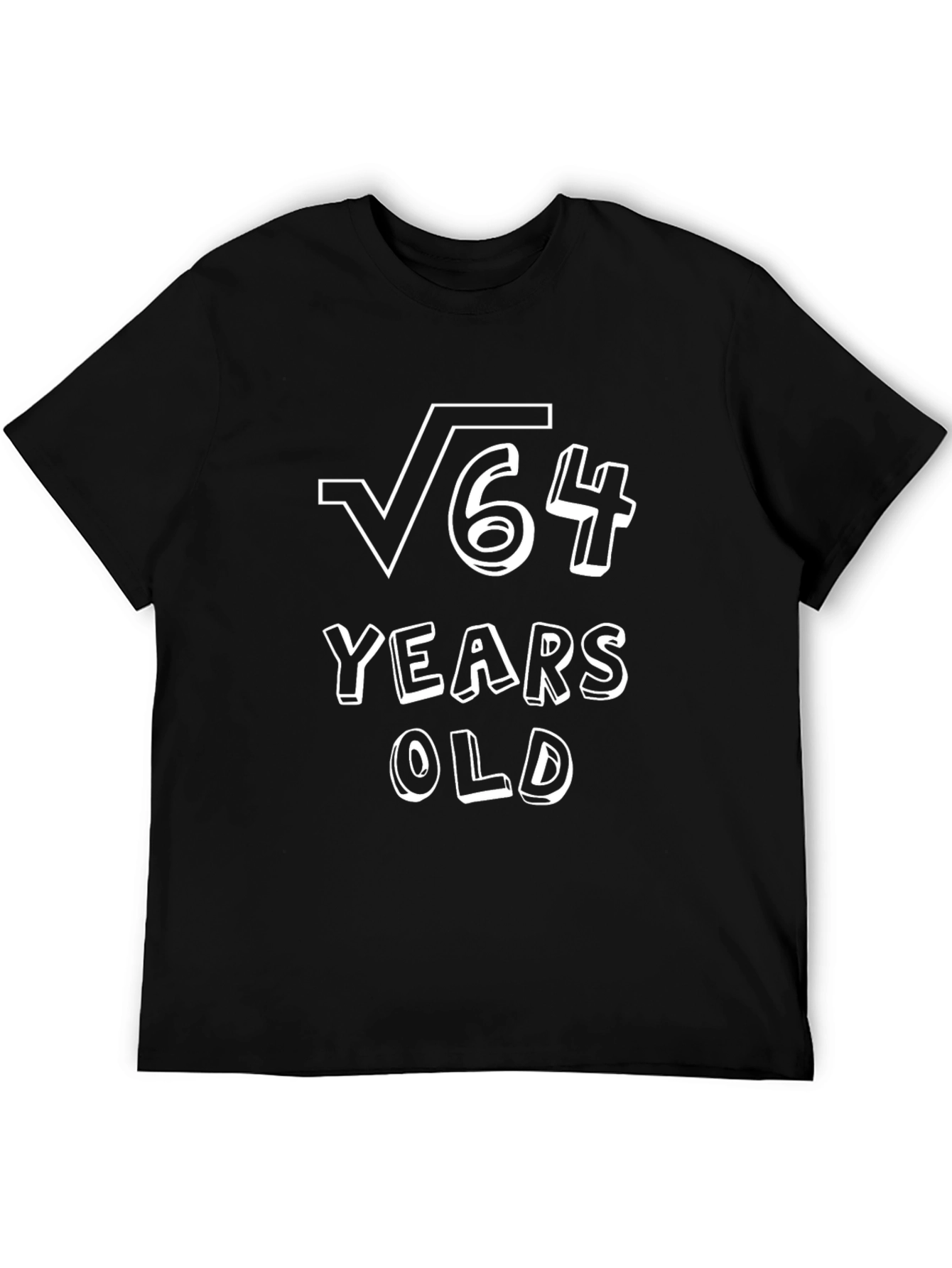 Black Funny 64th Birthday Math Root T-Shirt view 5