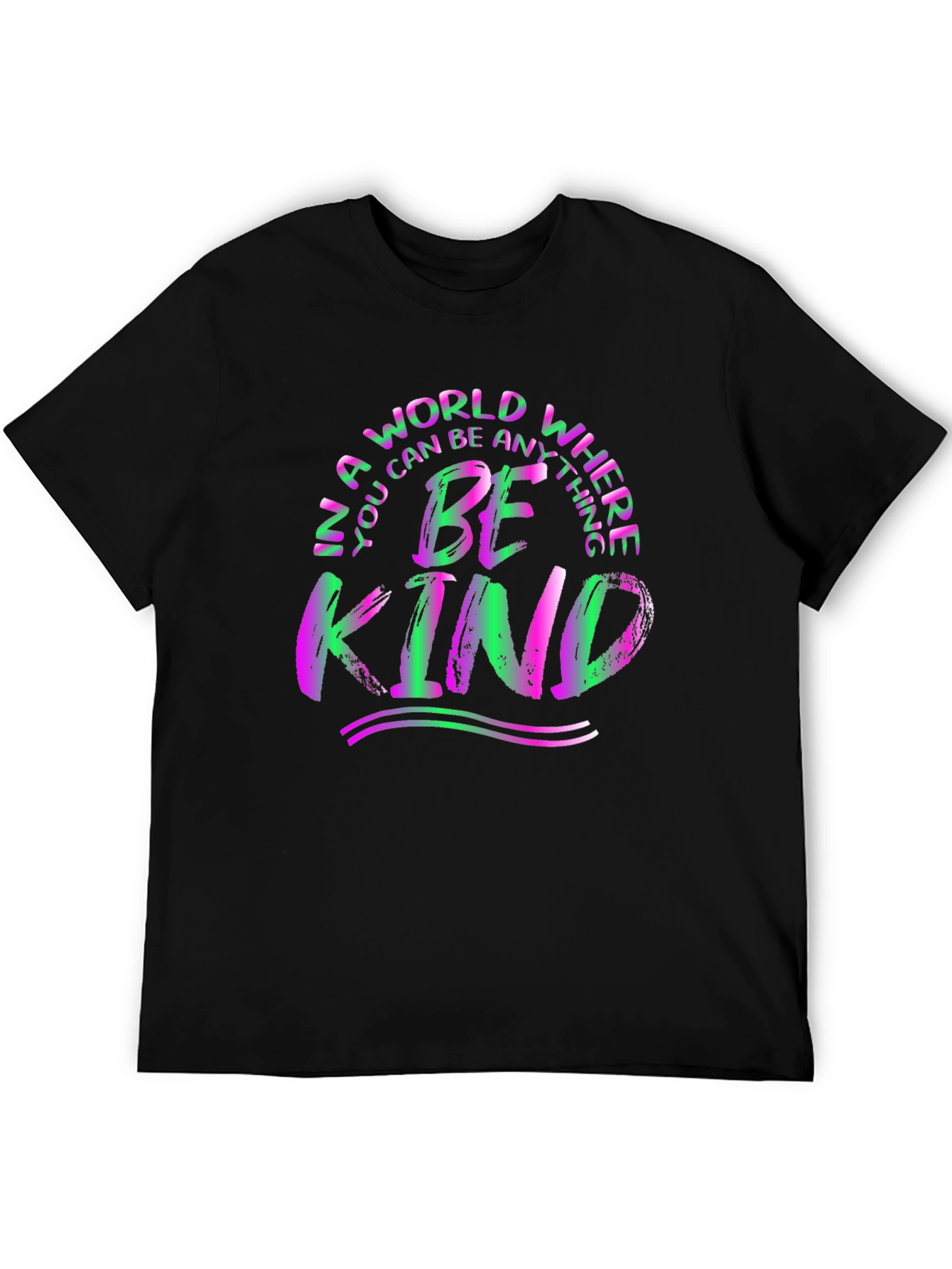 Black Be Kind T-Shirt - Colorful Graphic Tee view 5
