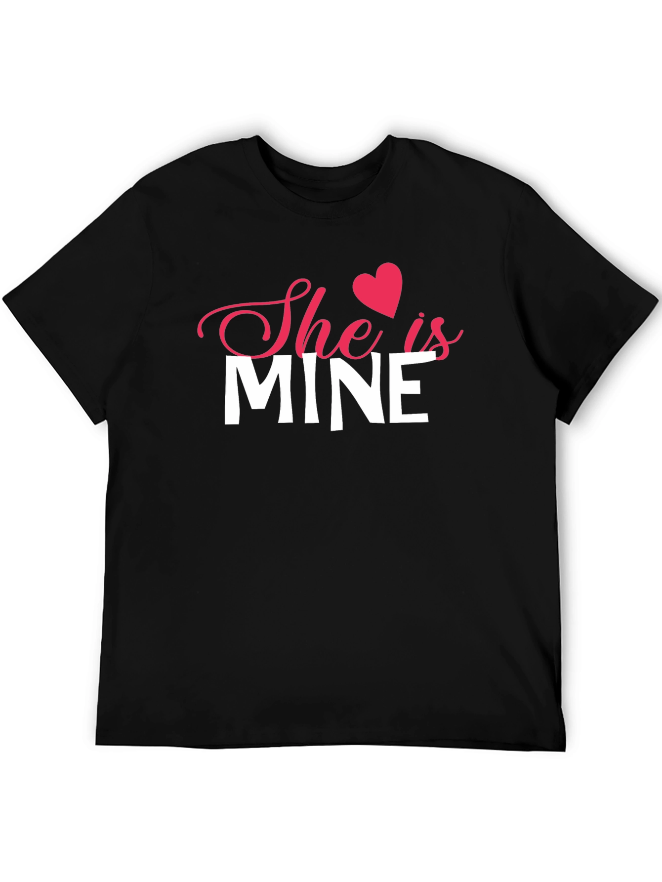 Black She is Mine Graphic Tee - Valentine's Day Gift view 5