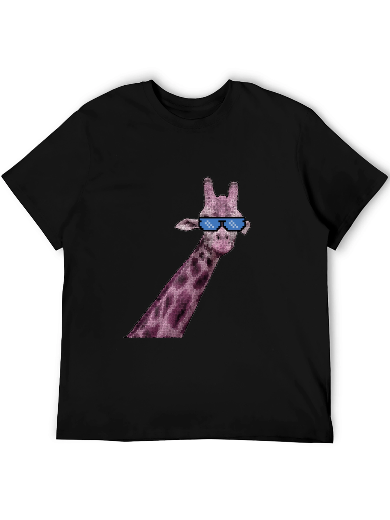 Black Cool Giraffe Graphic Tee - Black view 5