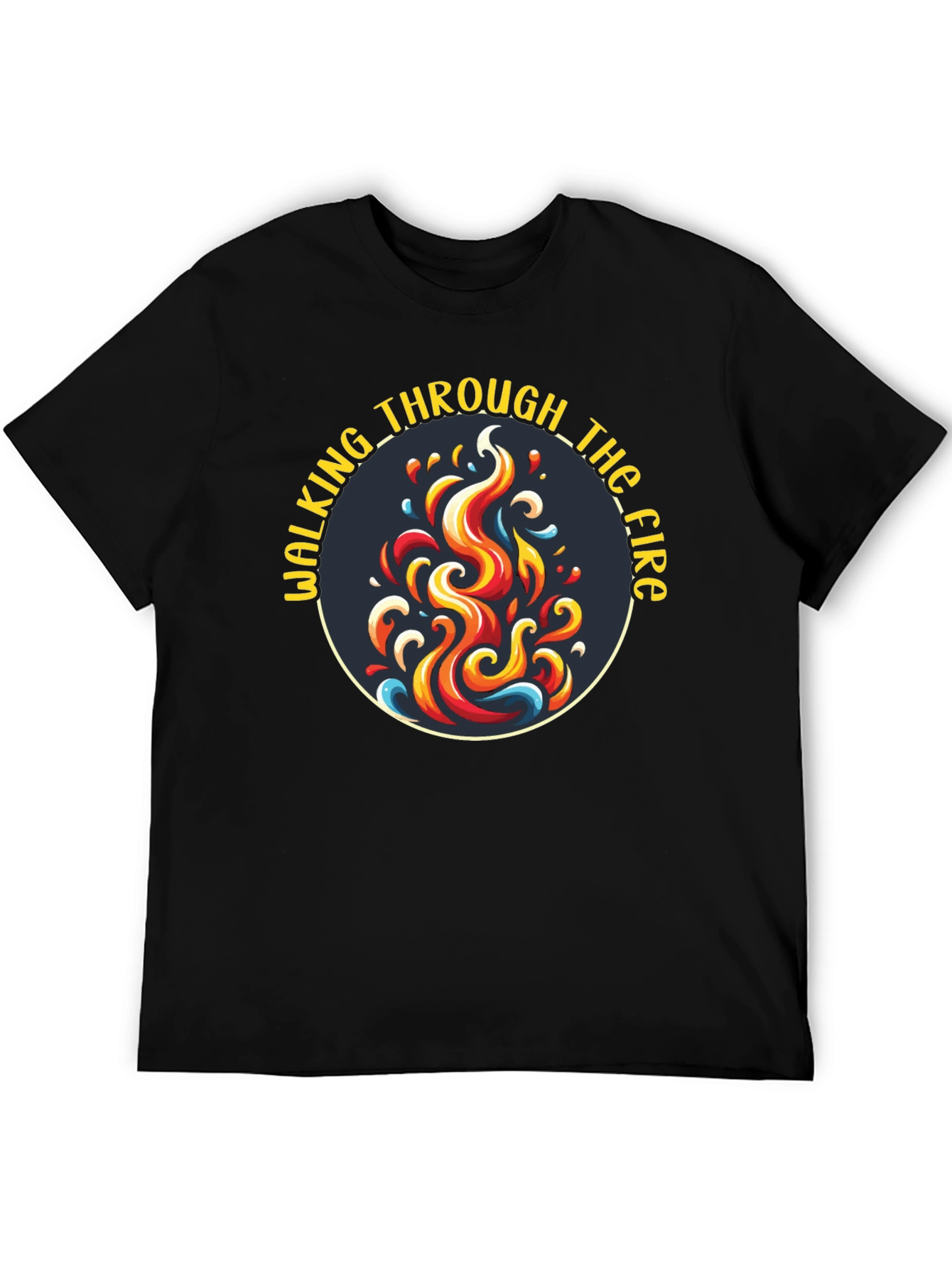 Black Walking Through the Fire Graphic T-Shirt view 5