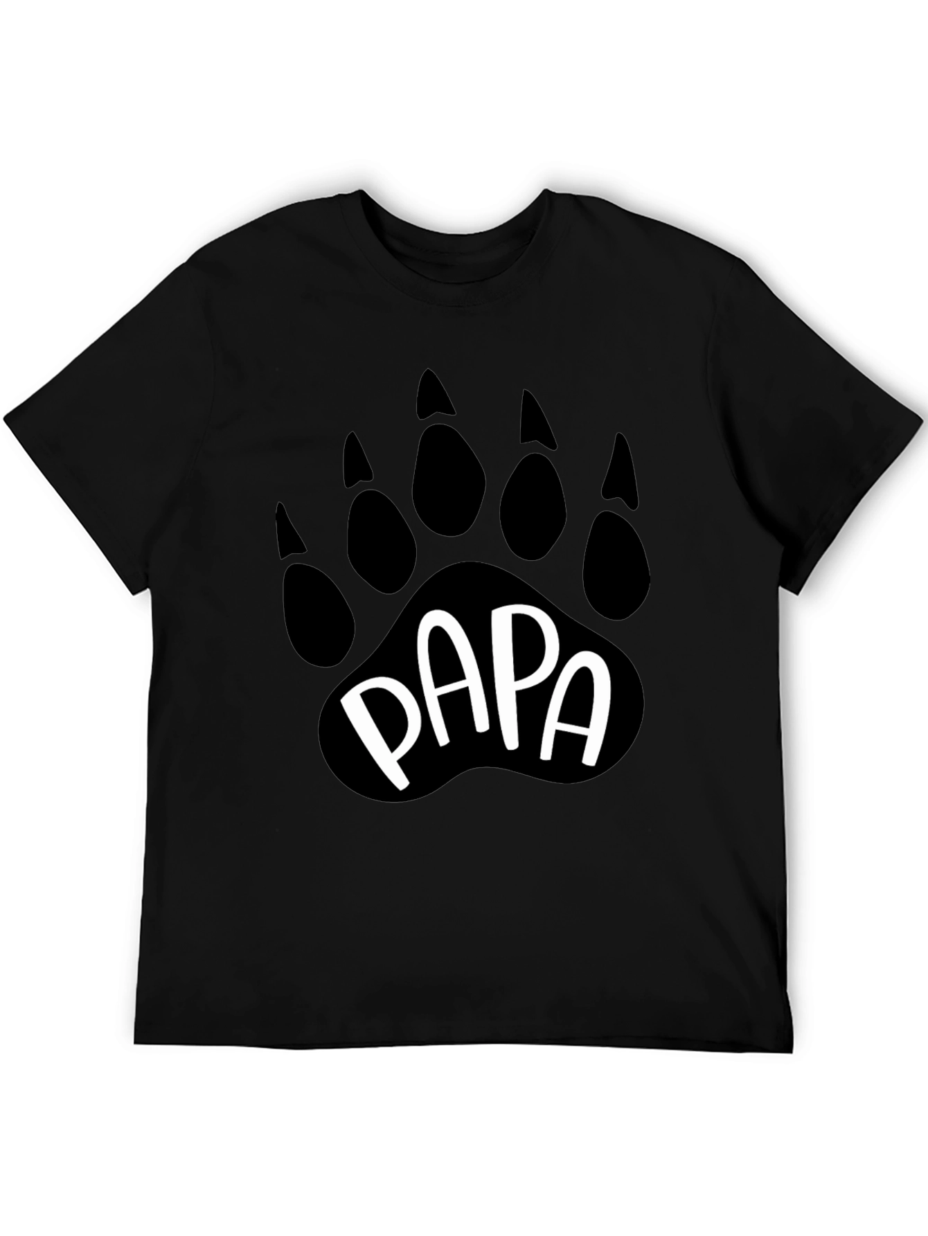 Black Papa Bear Paw Print Graphic T-Shirt view 5