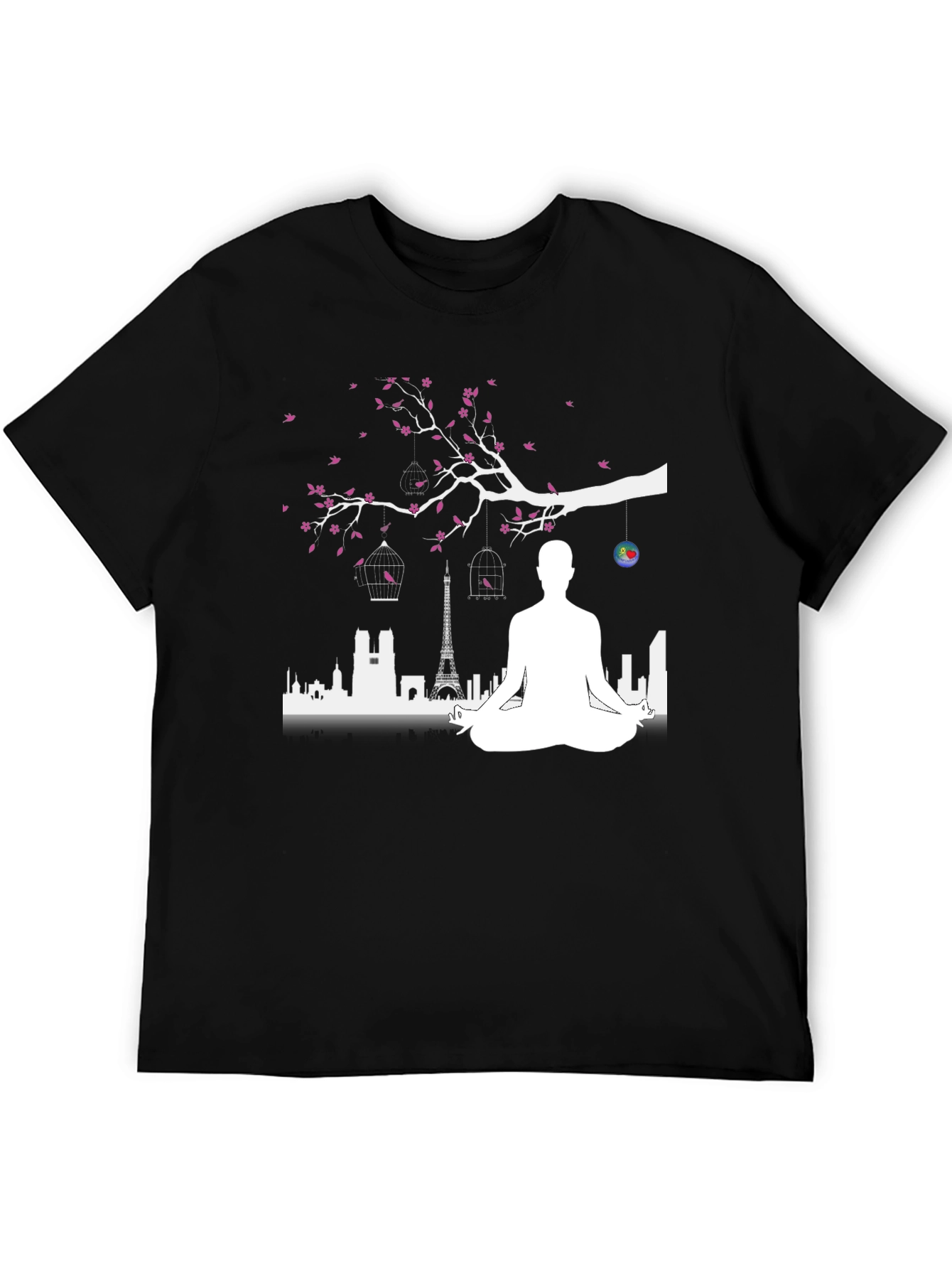 Black Meditative Paris T-Shirt view 5
