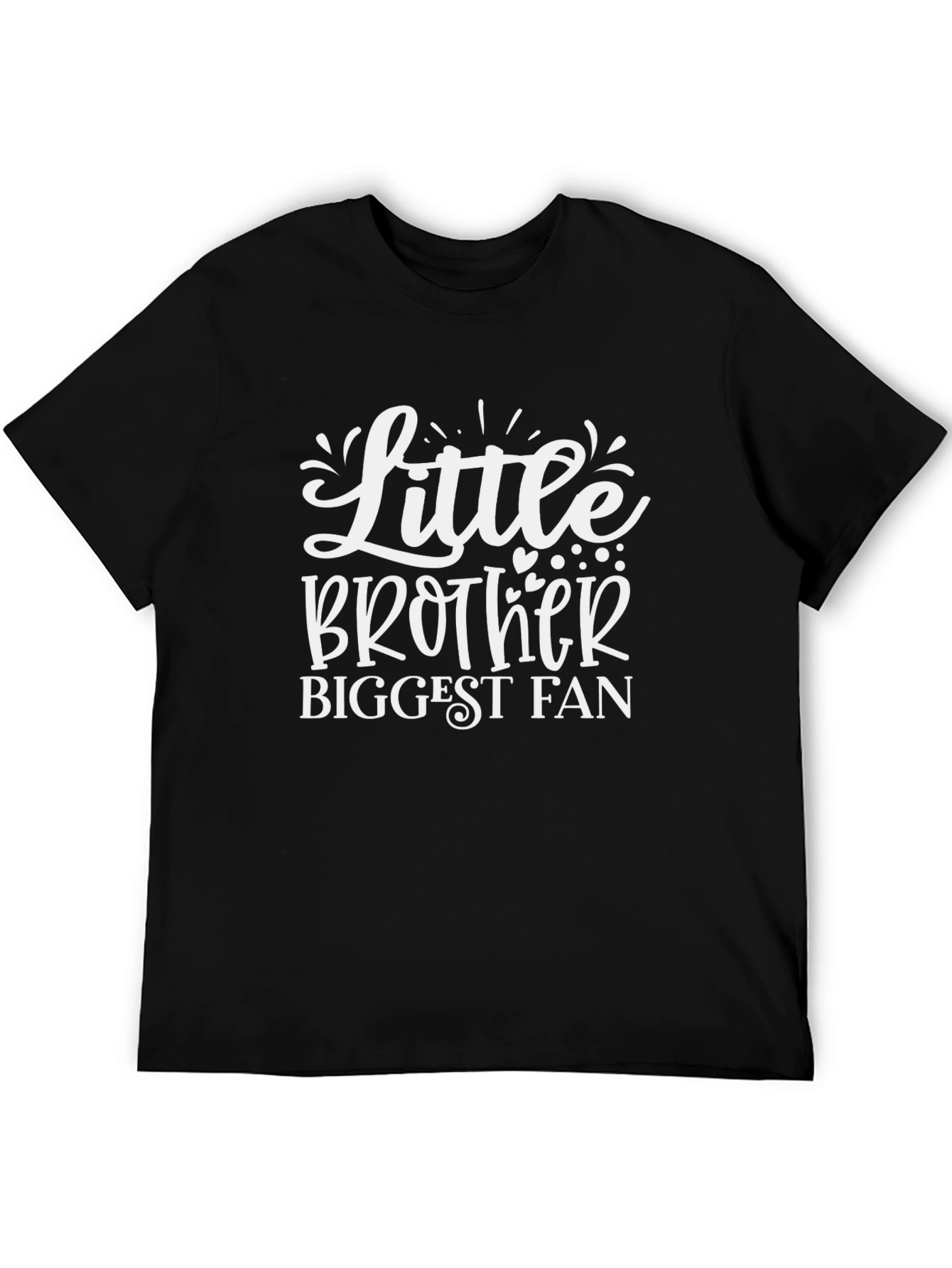 Black Little Brother's Biggest Fan T-Shirt view 5