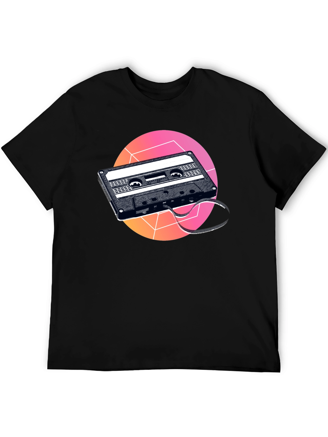 Black Retro Cassette Tape Graphic T-Shirt - Black view 5