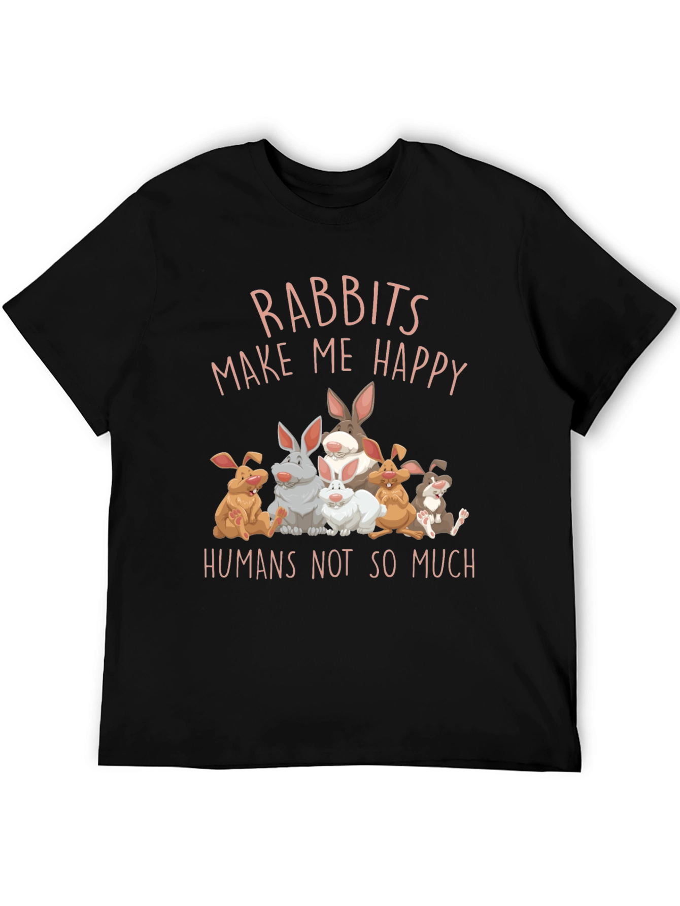 Black Rabbits Make Me Happy Graphic Tee view 5