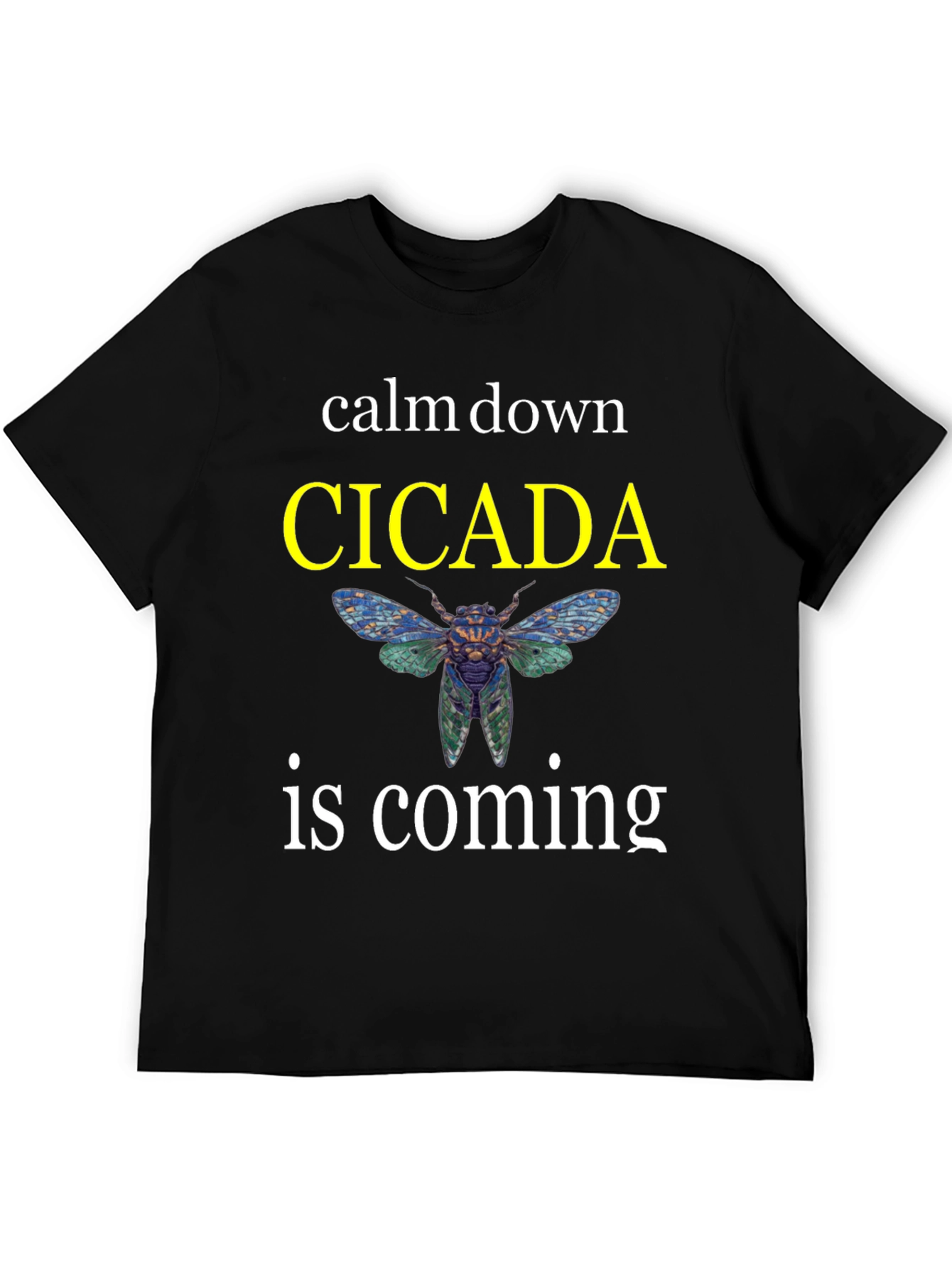 Black Calm Down Cicada T-Shirt view 5