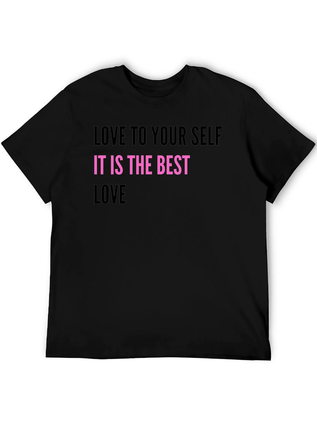Black Love Yourself Graphic Tee - Black Crew Neck view 5