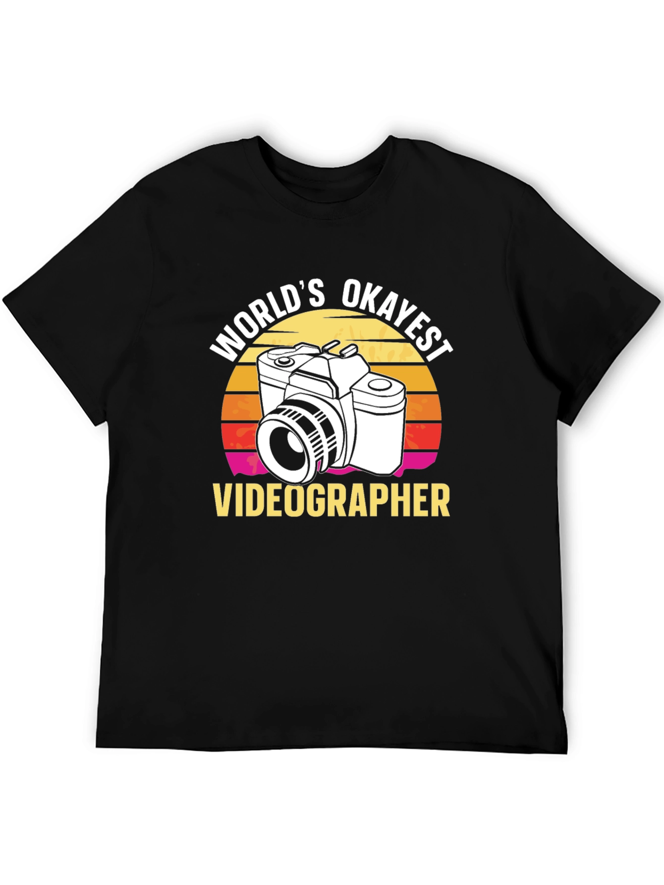 Black World's Okayest Videographer T-Shirt view 5