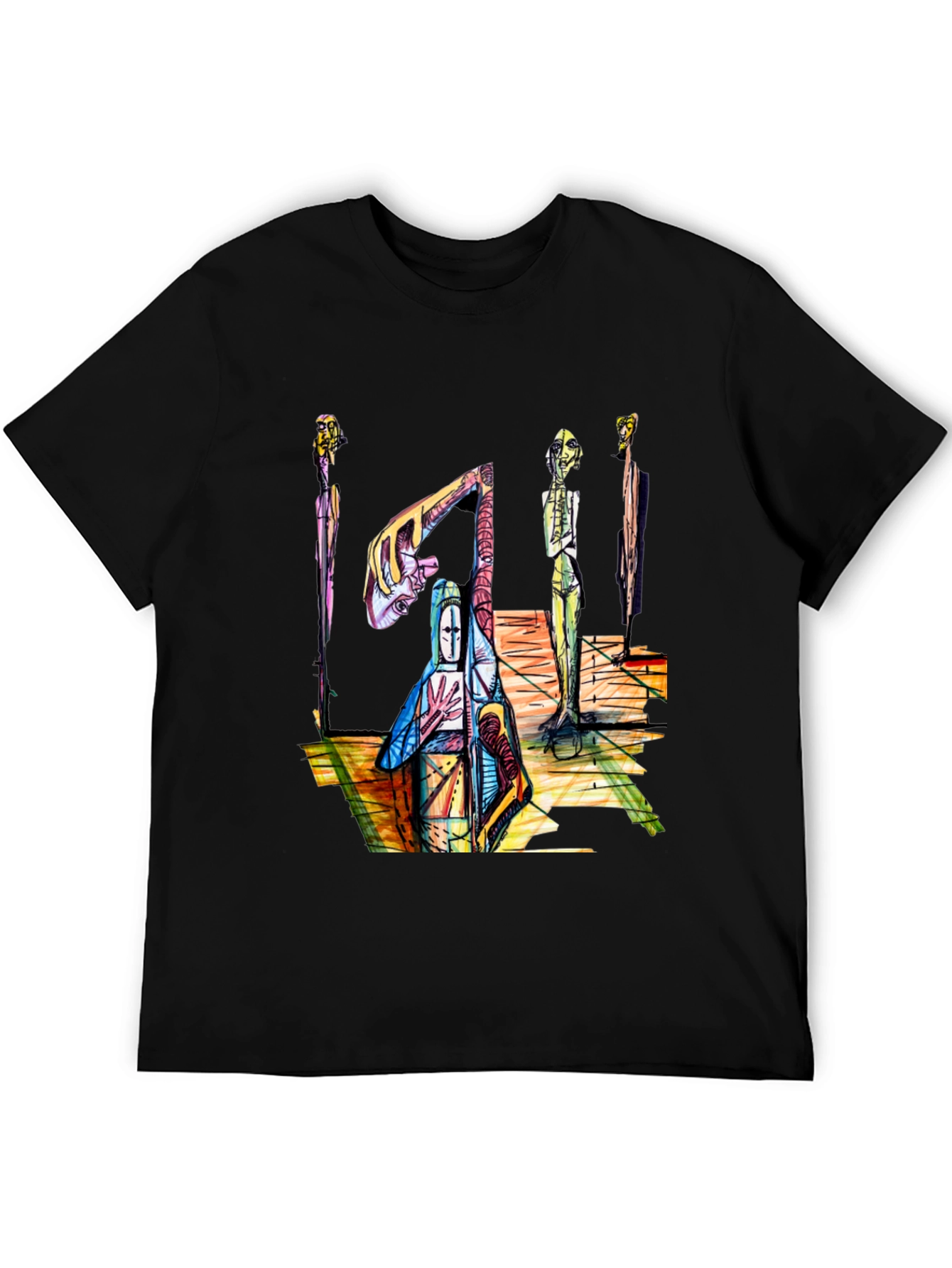 Black Abstract Art Graphic T-Shirt - Unique Design view 5