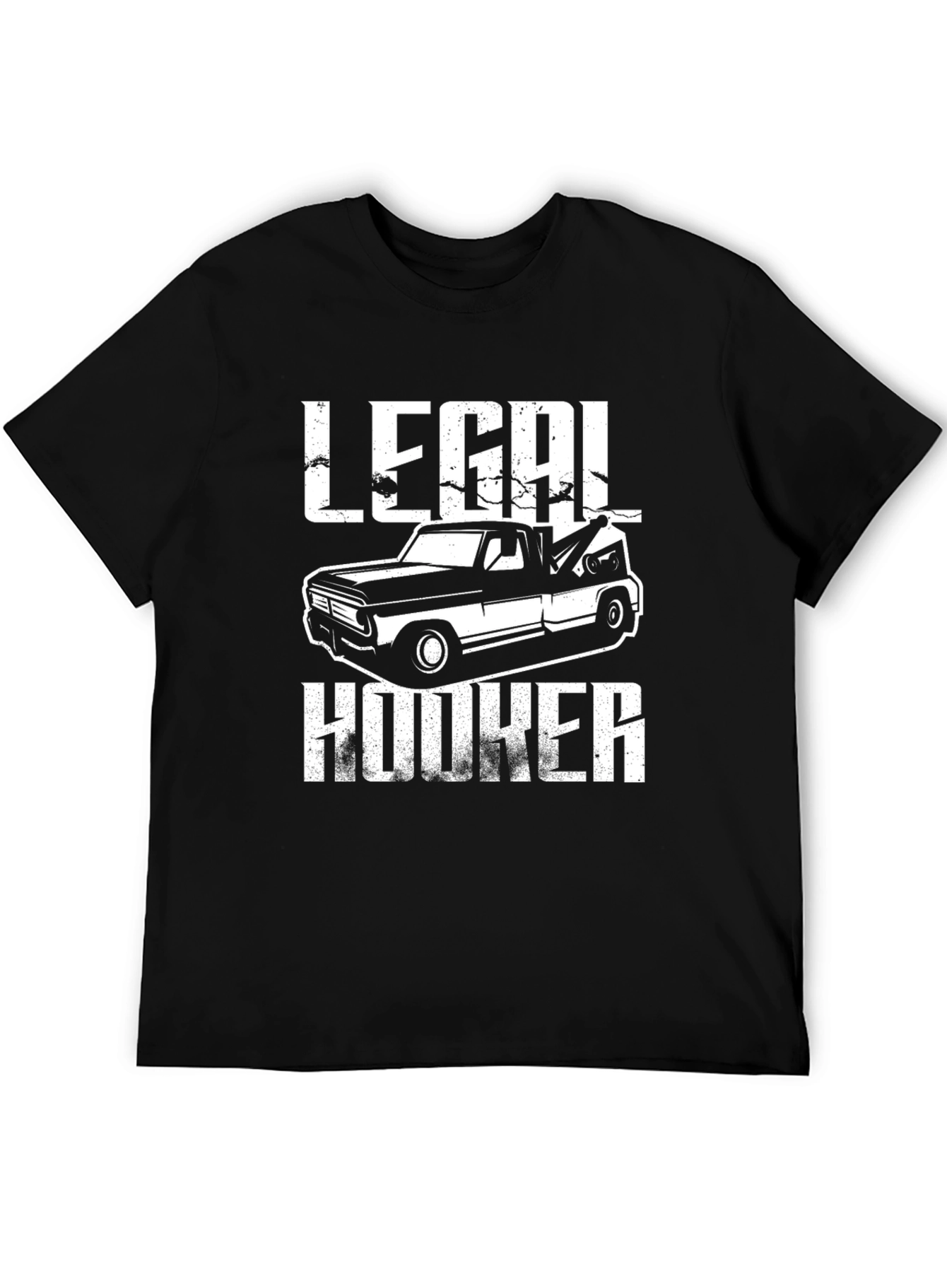 Black Legal Hooker Tow Truck T-Shirt view 5