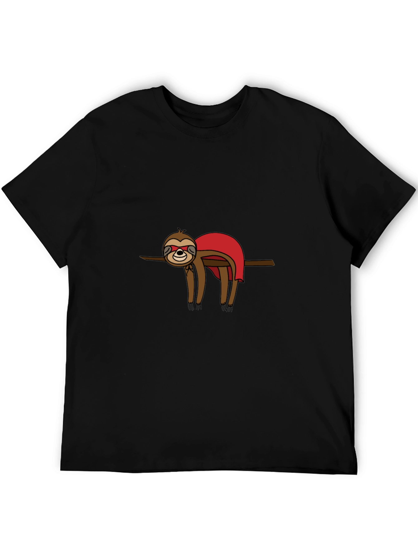 Black Superhero Sloth Graphic Tee - Black T-Shirt view 5