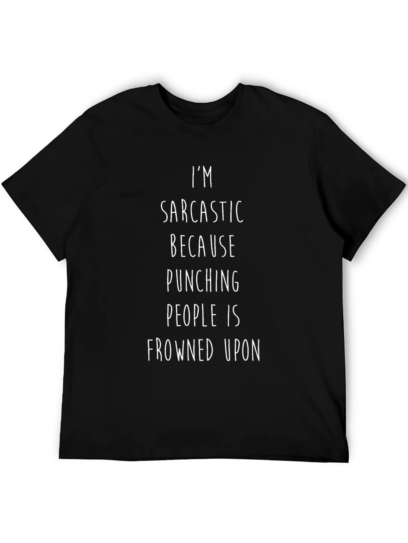 Black Sarcastic Statement Graphic Tee - Soft Cotton Blend view 5