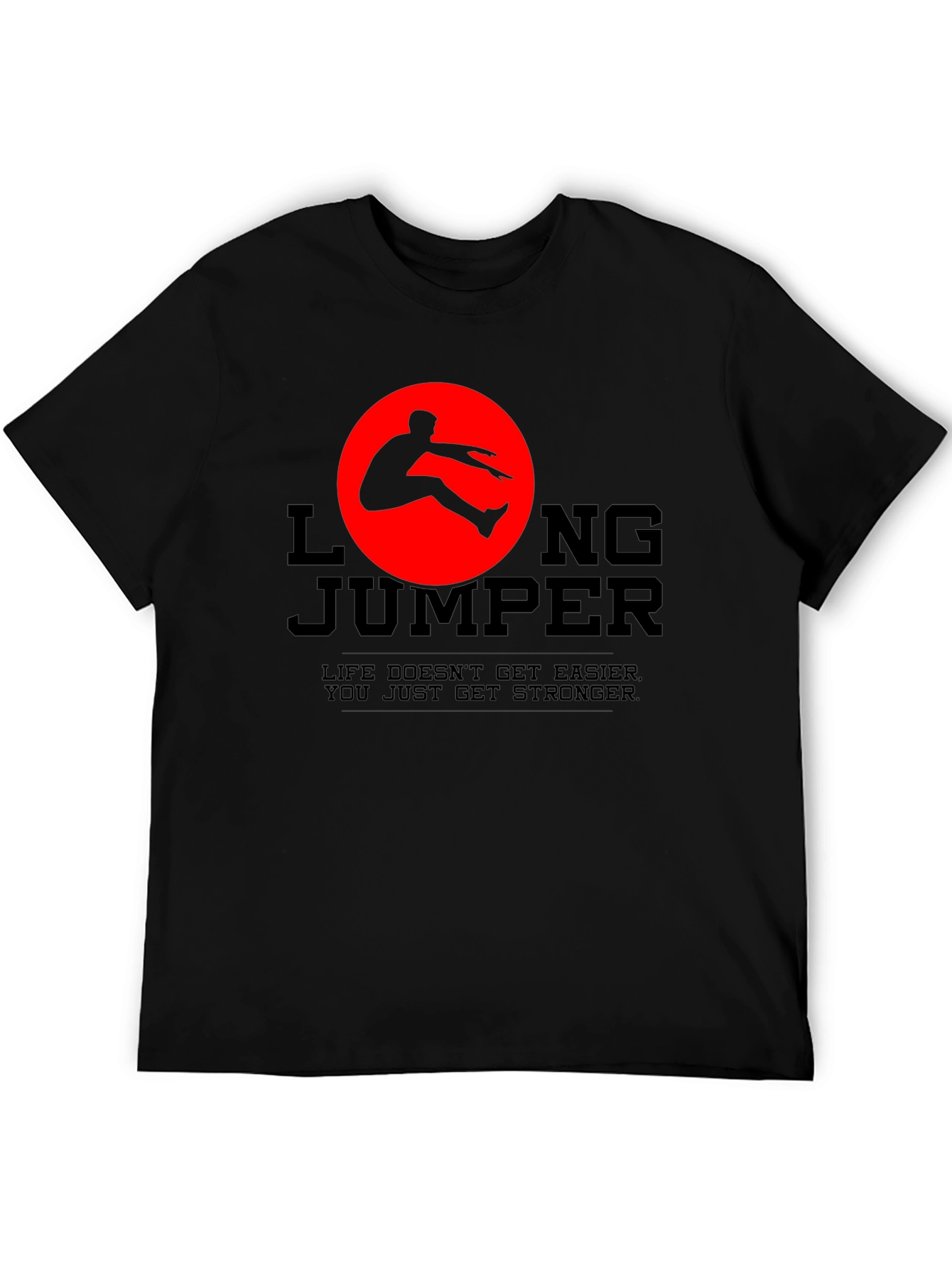 Black Long Jumper Graphic Tee - Life Gets Stronger view 5