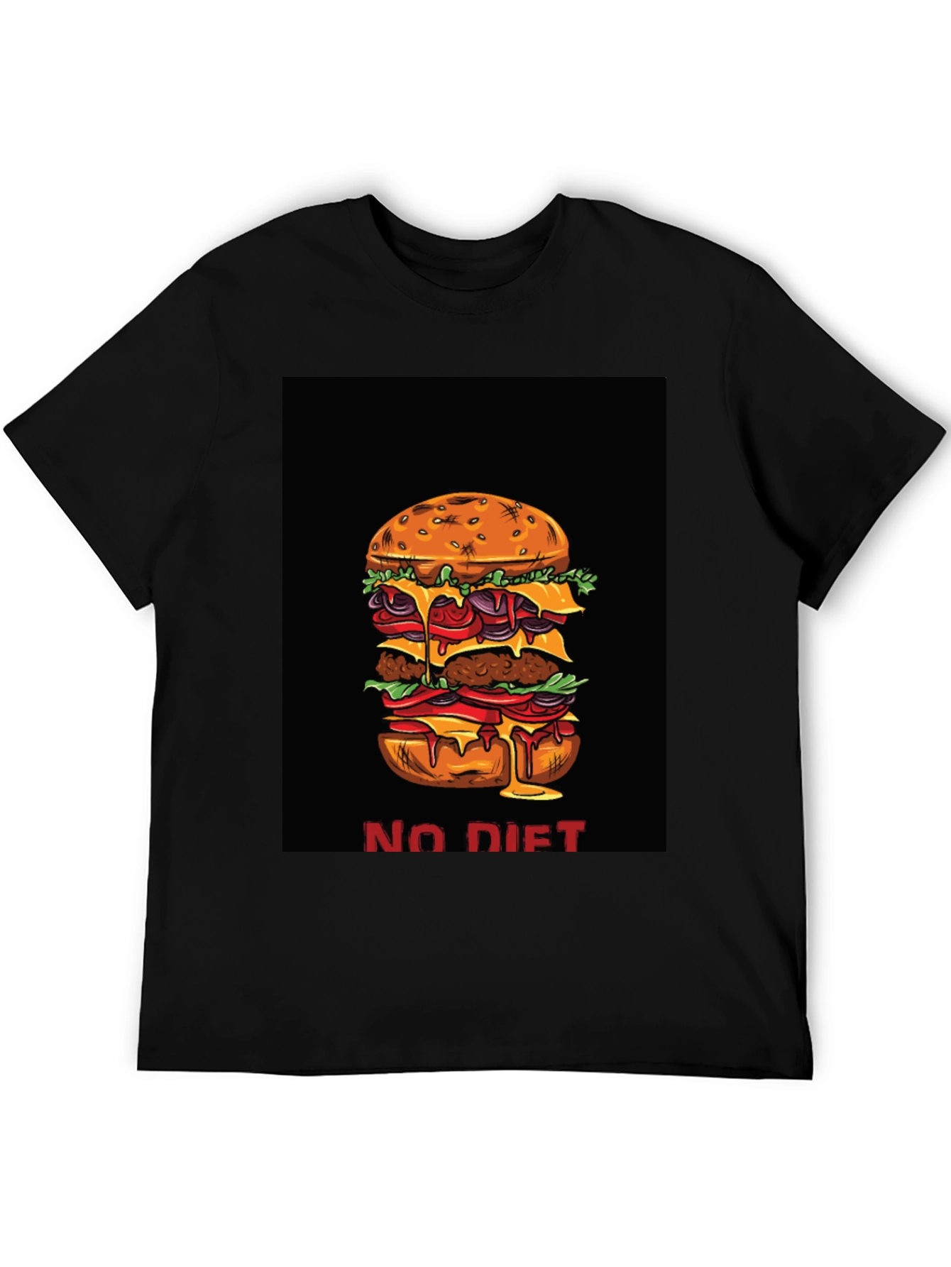 Black No Diet Burger Graphic Tee view 5