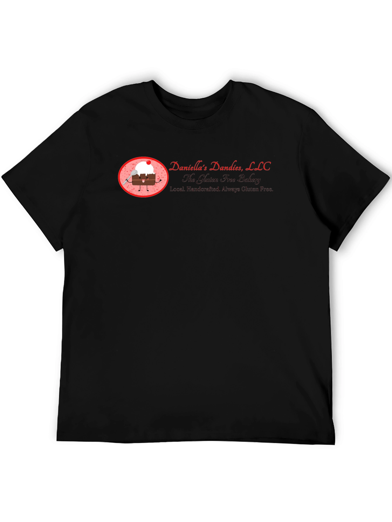 Black Daniella's Dandes LLC T-Shirt, Gluten-Free Bakery view 5