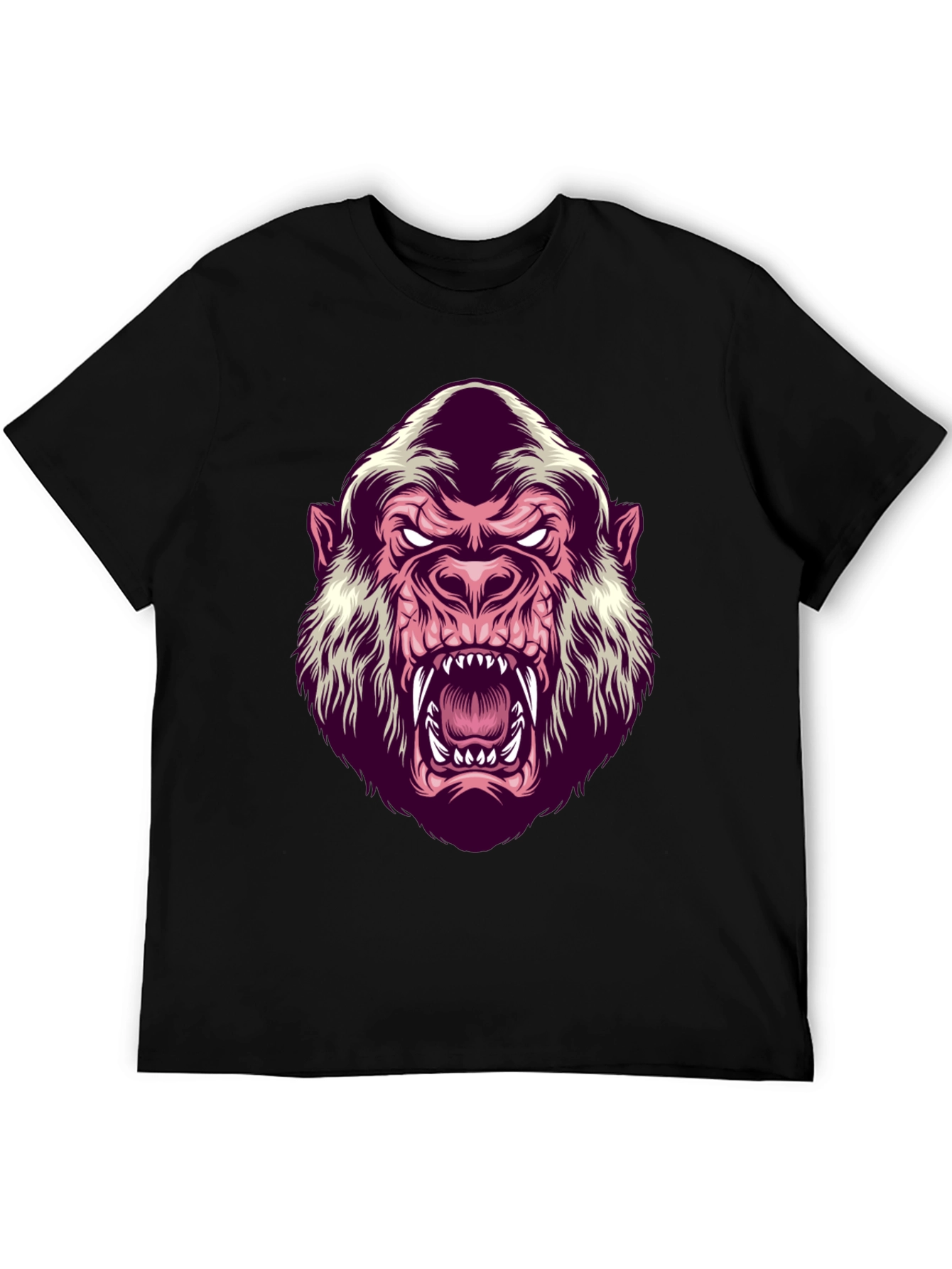 Black Men's Black Gorilla Graphic T-Shirt view 5
