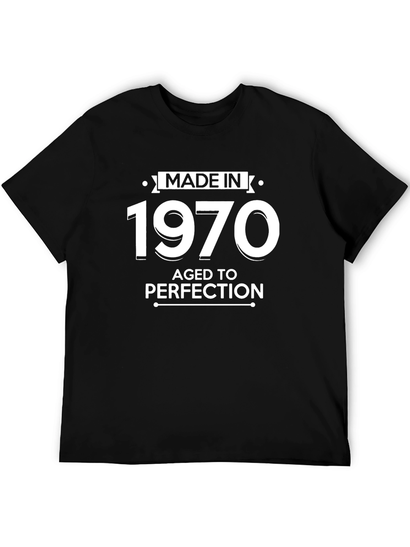 Black Made in 1970 Aged to Perfection Black T-Shirt view 5