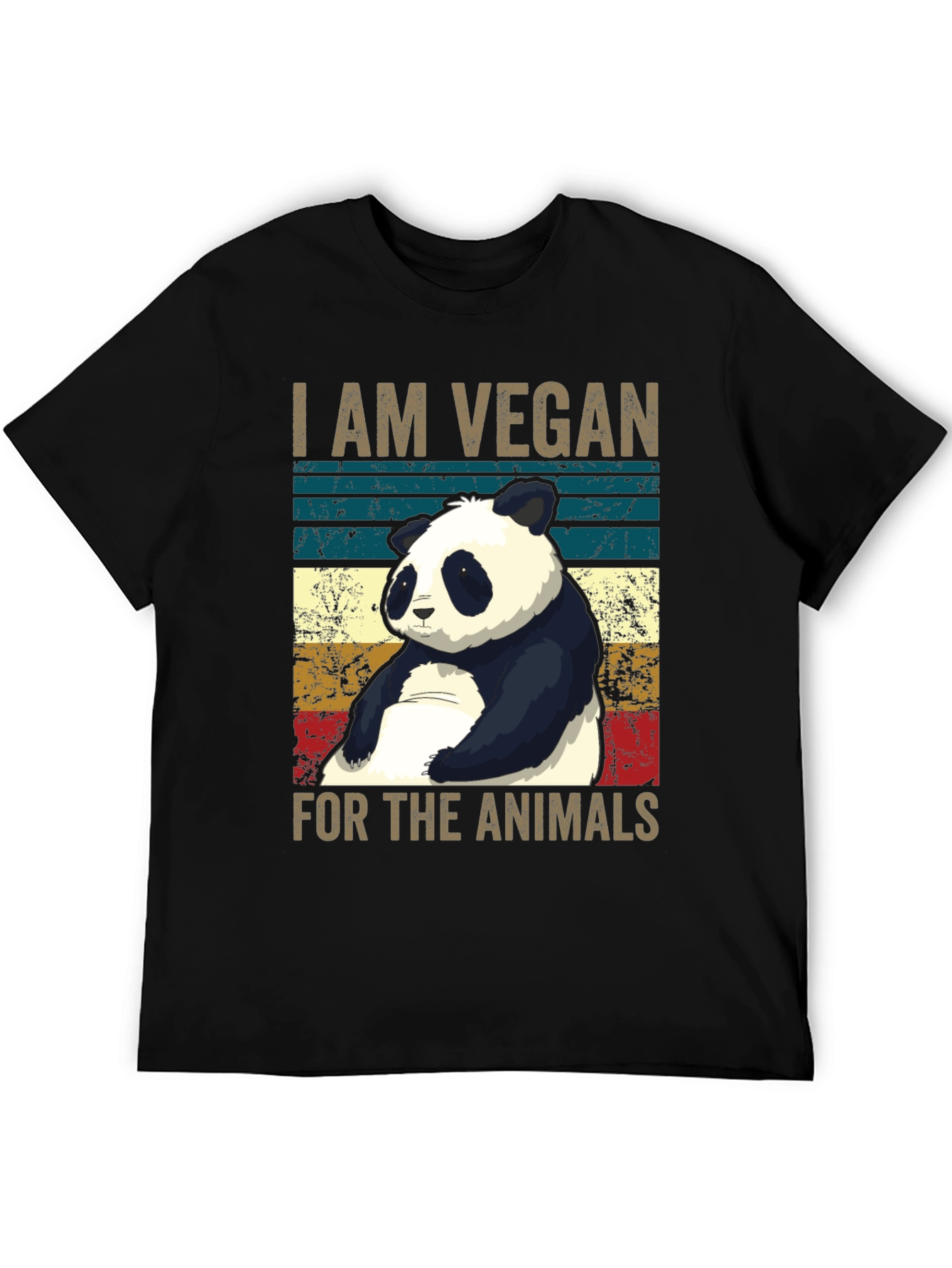 Black Vegan Panda Graphic Tee - Animal Lover T-Shirt view 5