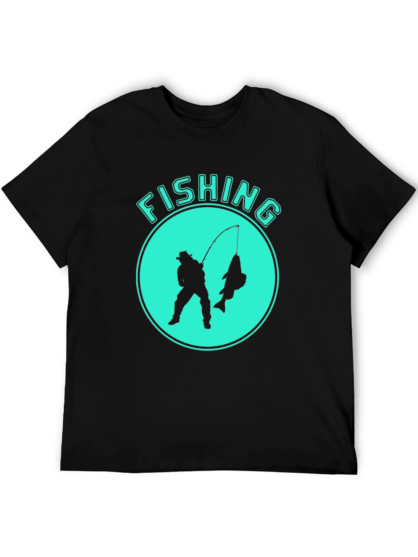 Black Fishing Graphic Tee - Black Cotton Blend view 5