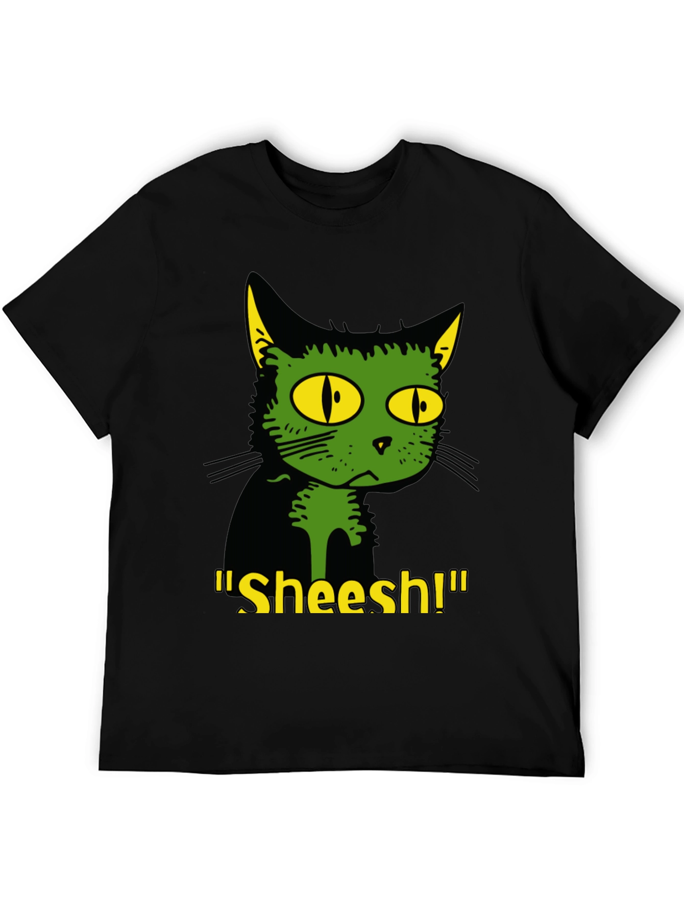 Black Sheesh Cat Graphic T-Shirt - Unique Design, Comfortable Fit view 5