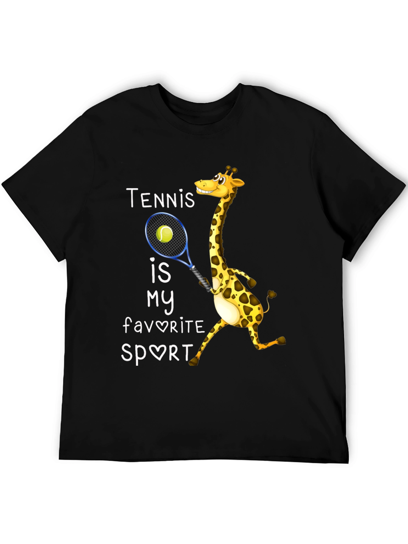Black Tennis Giraffe Graphic T-Shirt view 5