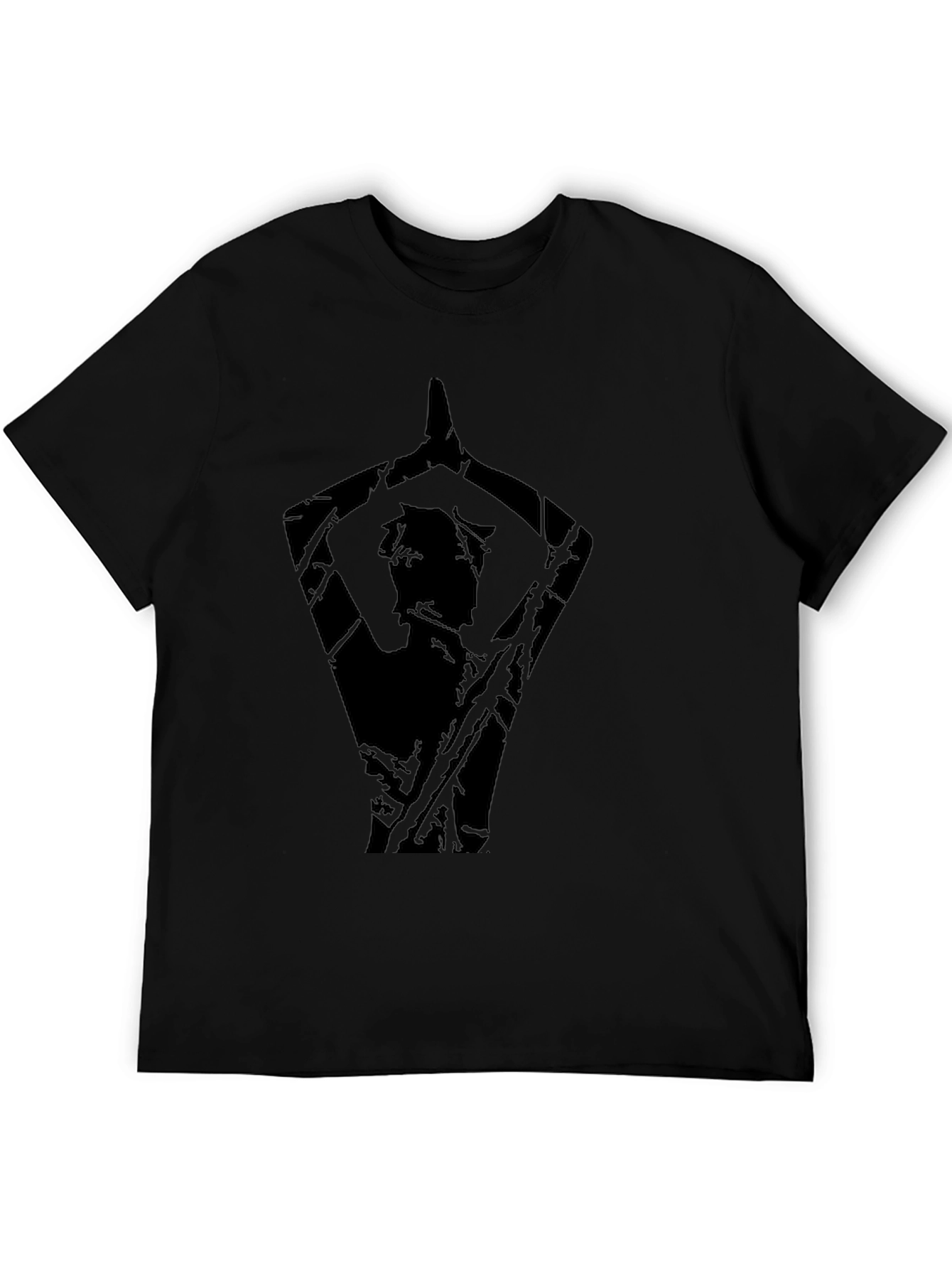 Black Men's Black Yoga Silhouette Graphic Tee view 5