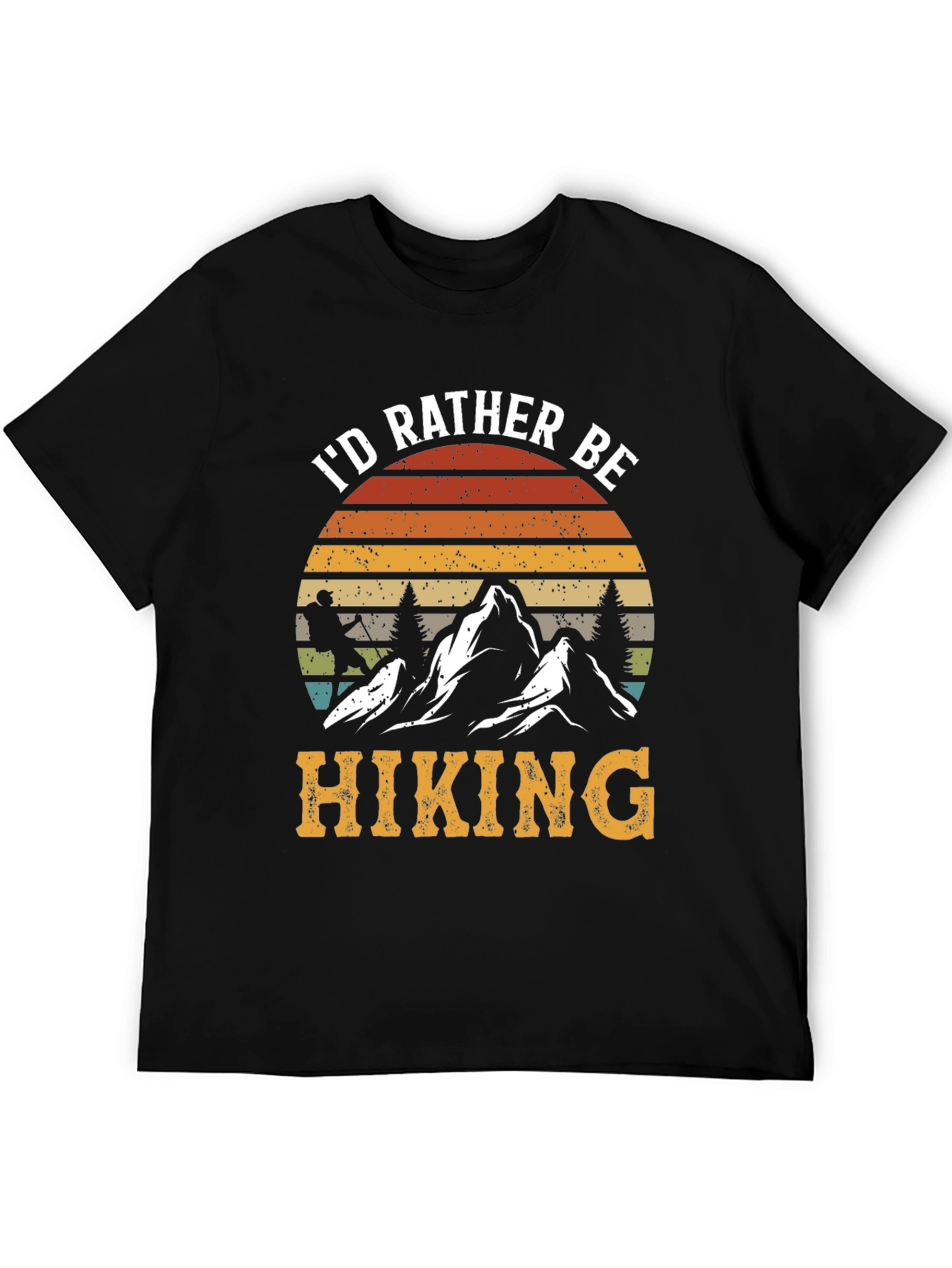 Black I'd Rather Be Hiking Graphic Tee - Outdoor Adventure Shirt view 5