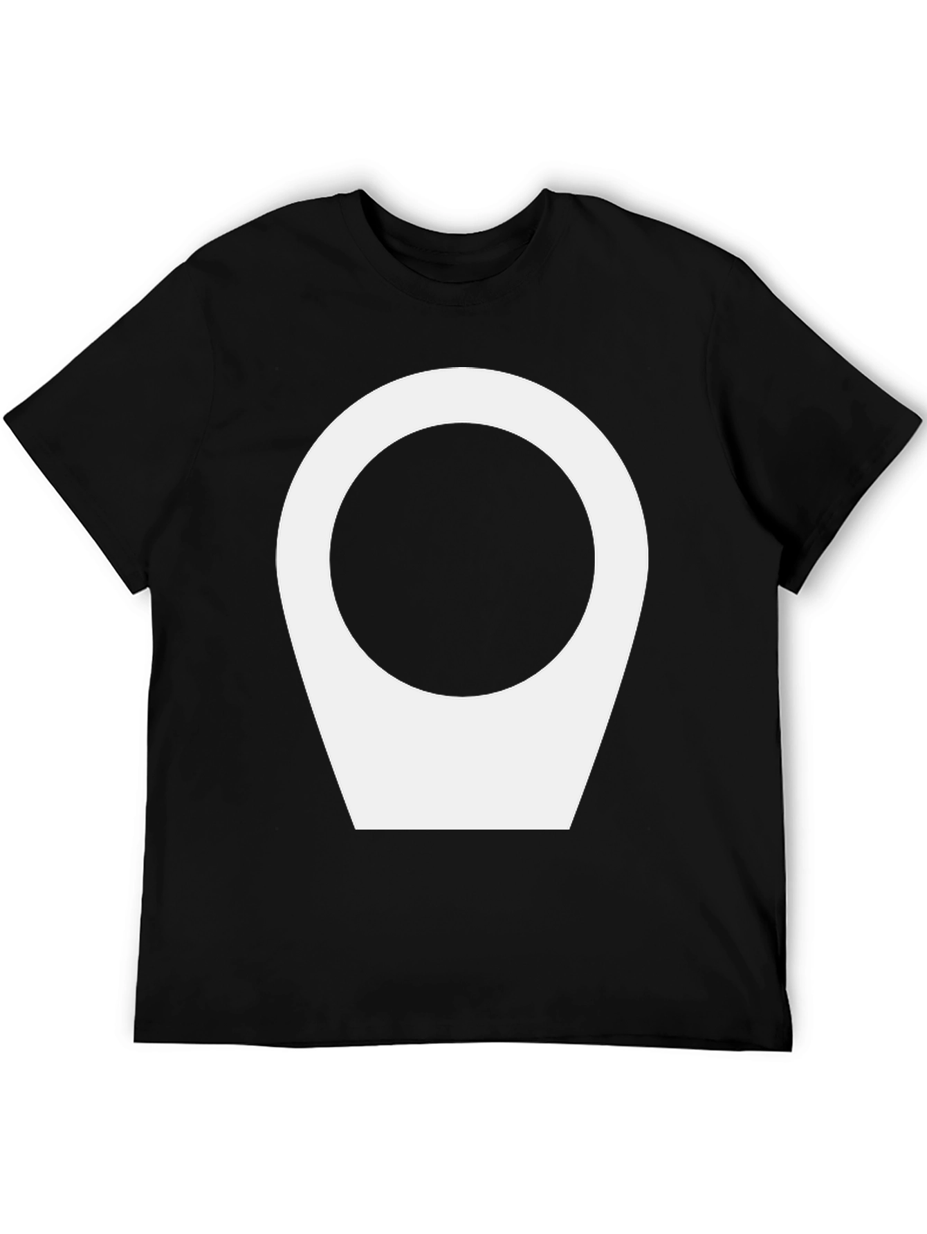 Black Modern Black Tee with Abstract White Location Icon view 5