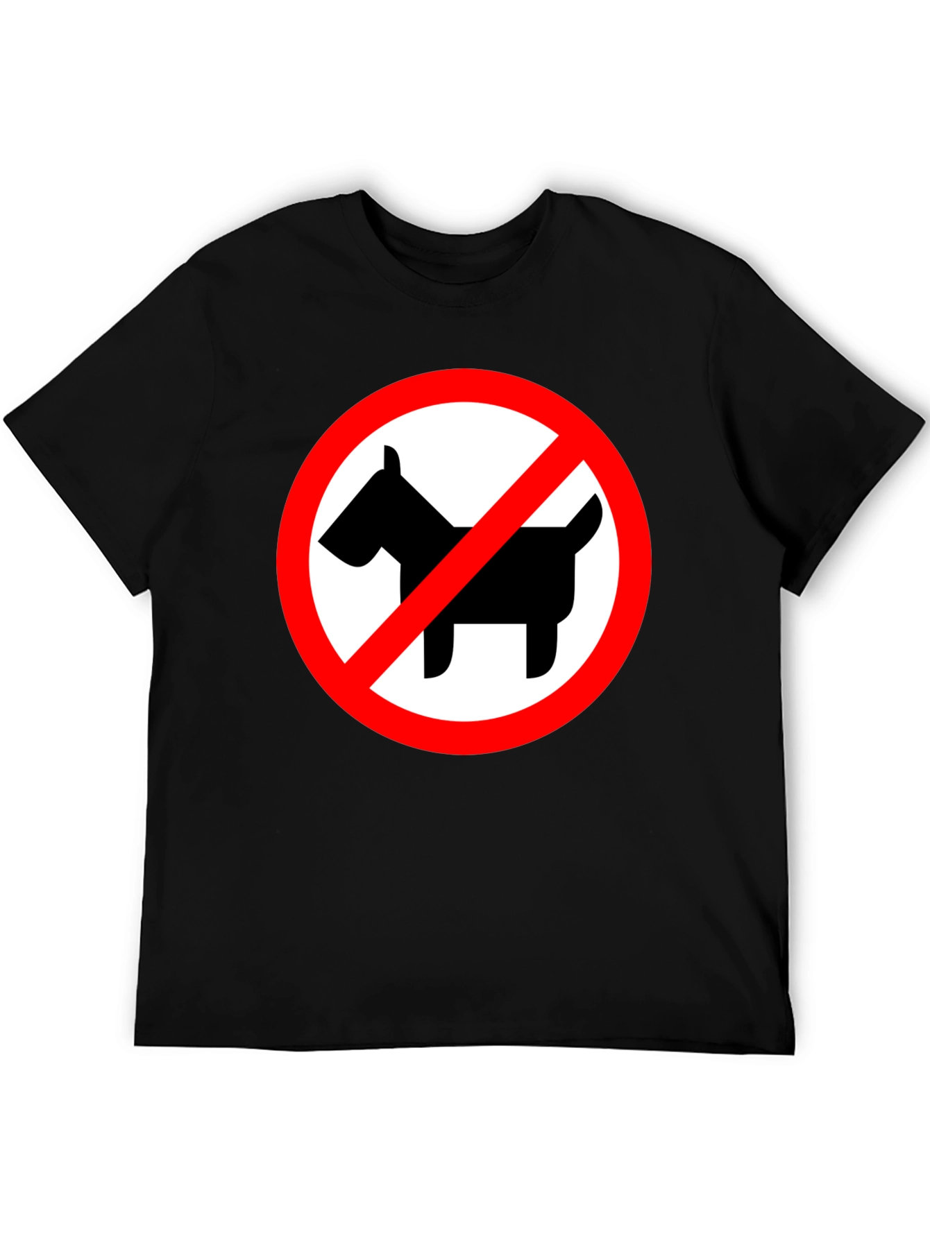 Black No Dogs Allowed Black Crew Neck T-Shirt view 5